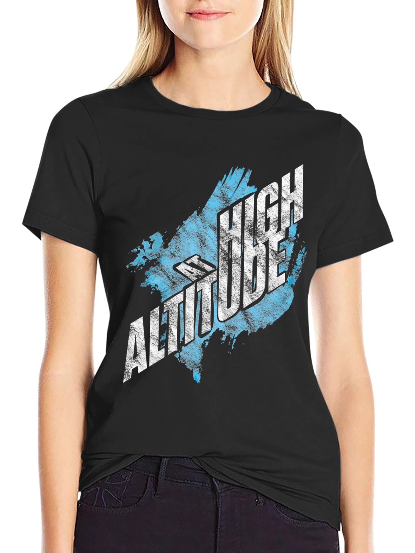 High Altitude Graphic Tee - Black Cotton T-Shirt