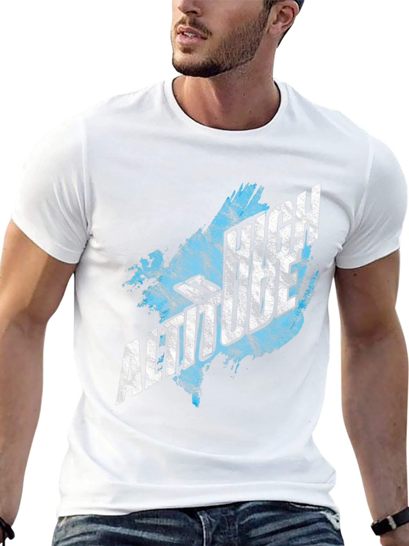 High Altitude Graphic Tee - Black Cotton T-Shirt