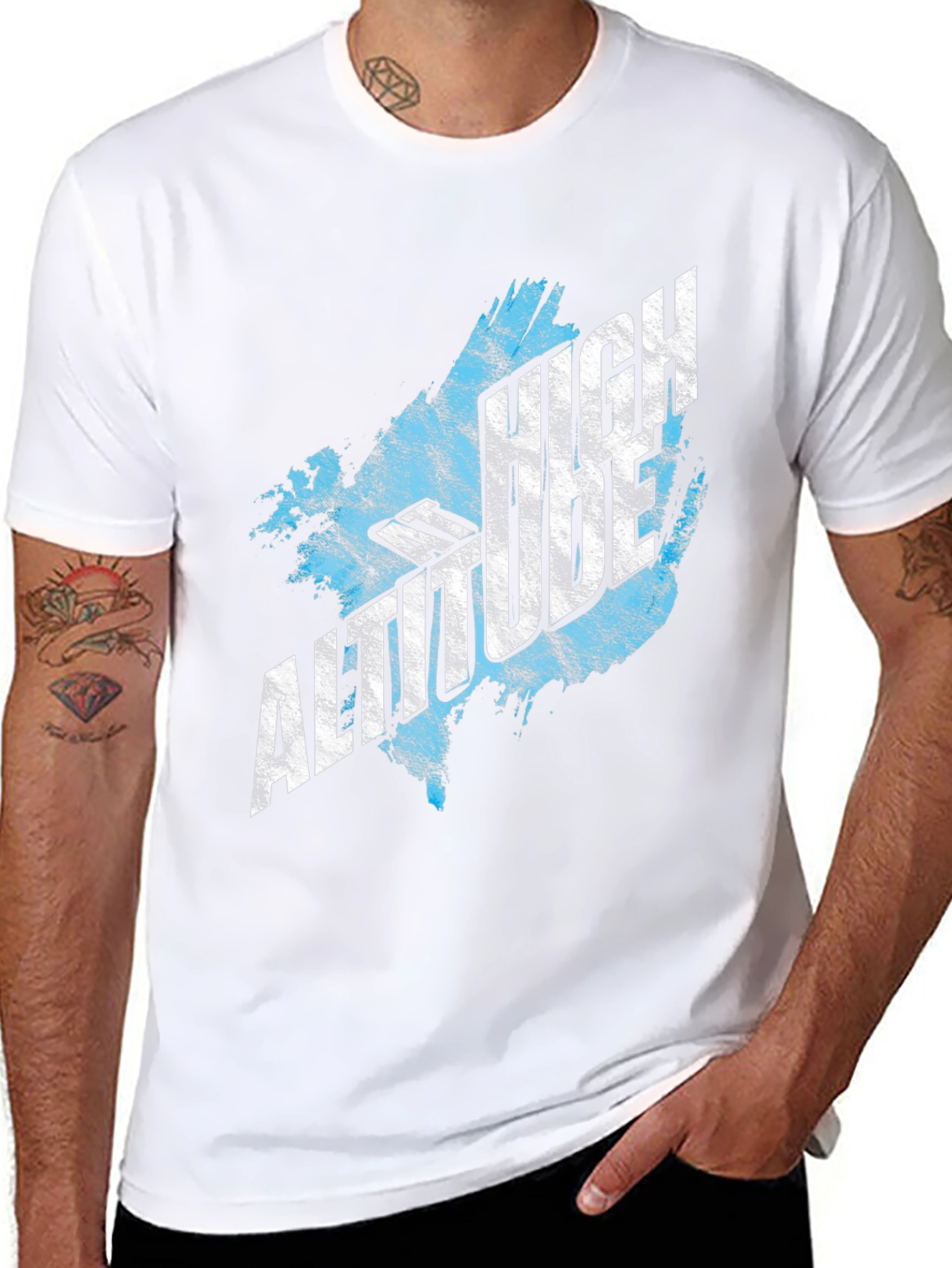High Altitude Graphic Tee - Black Cotton T-Shirt