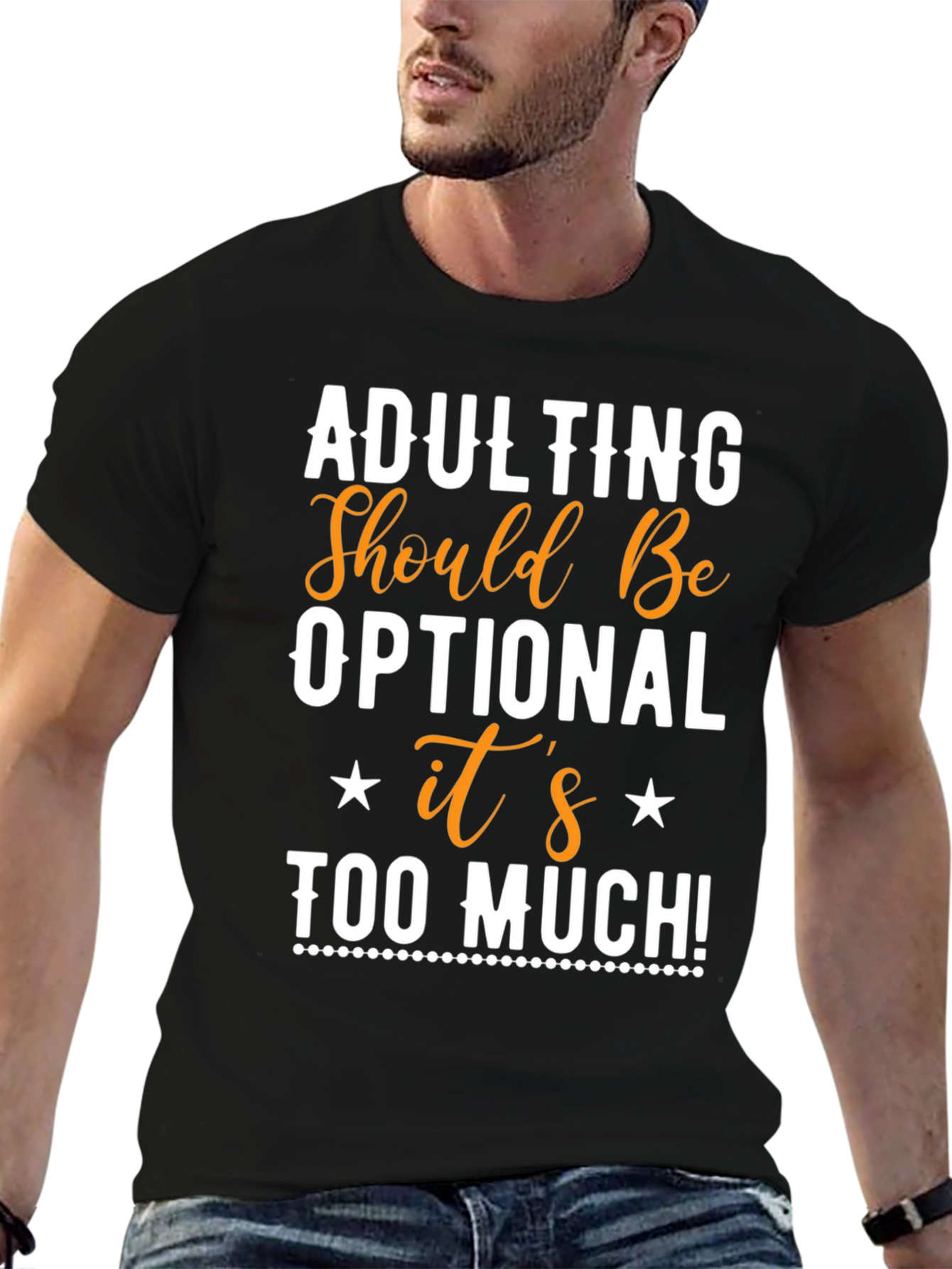 Adulting Optional Graphic Tee - Funny Slogan T-Shirt