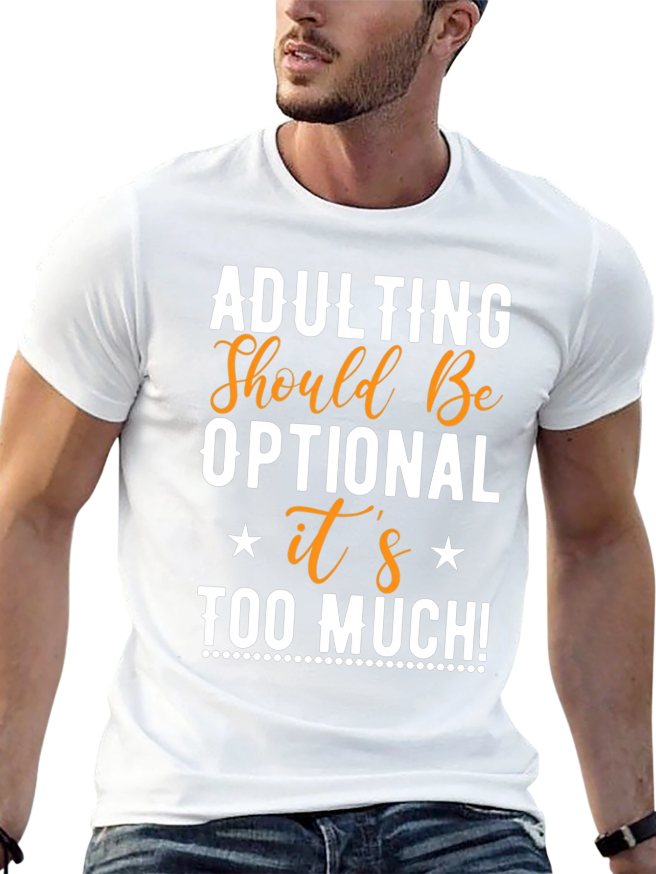 Adulting Optional Graphic Tee - Funny Slogan T-Shirt