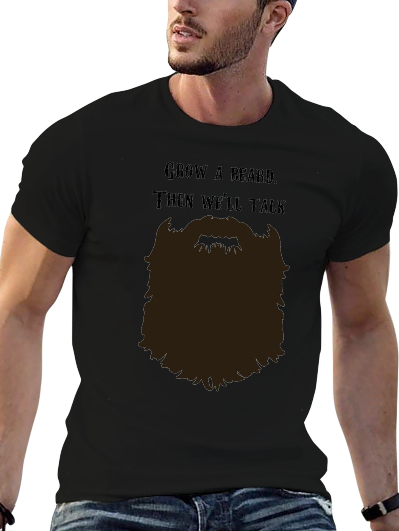 Grow a Beard T-Shirt - Funny Bearded Man Tee