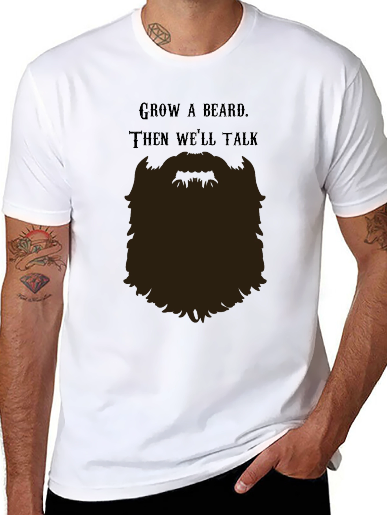 Grow a Beard T-Shirt - Funny Bearded Man Tee