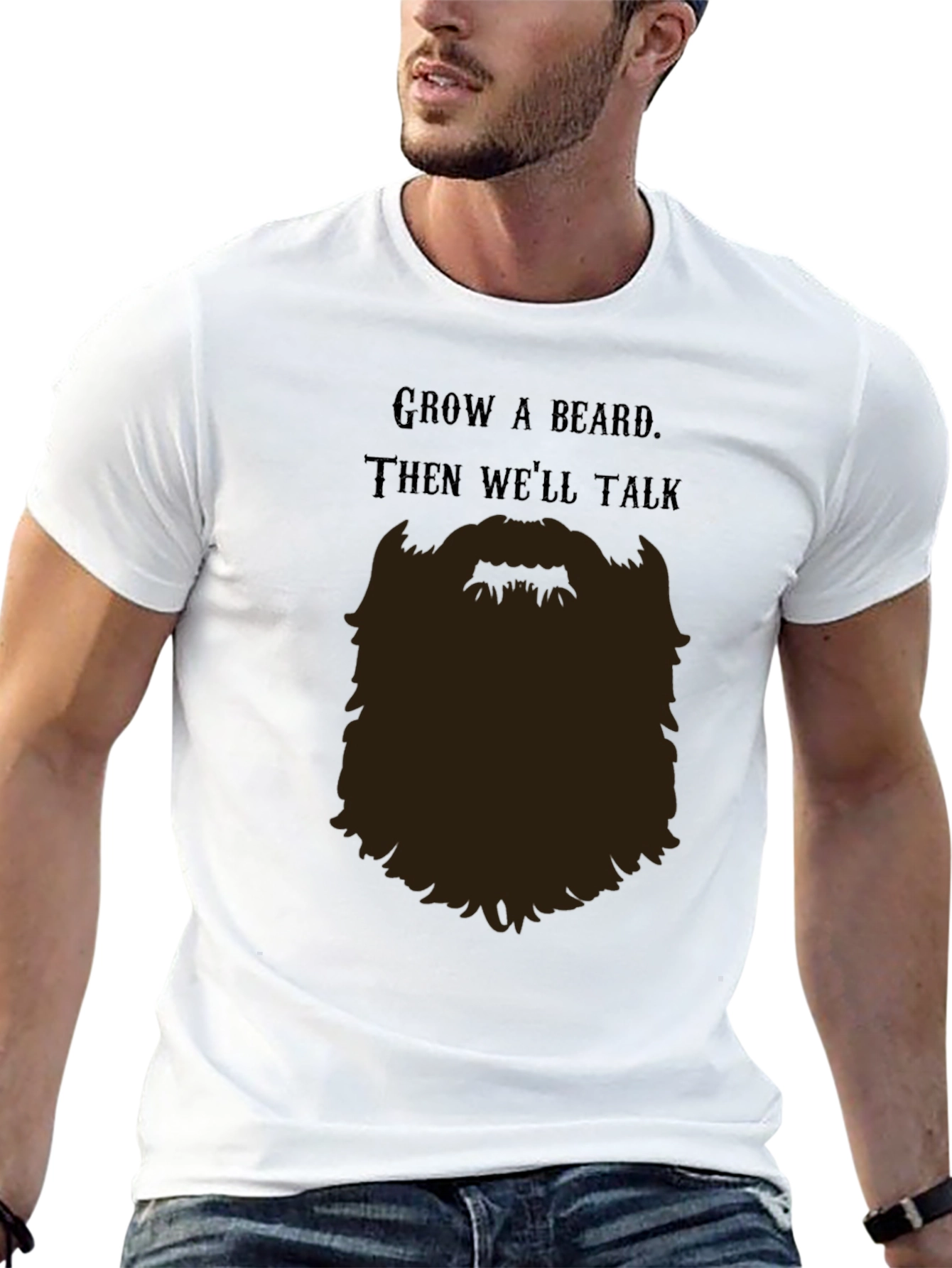 Grow a Beard T-Shirt - Funny Bearded Man Tee