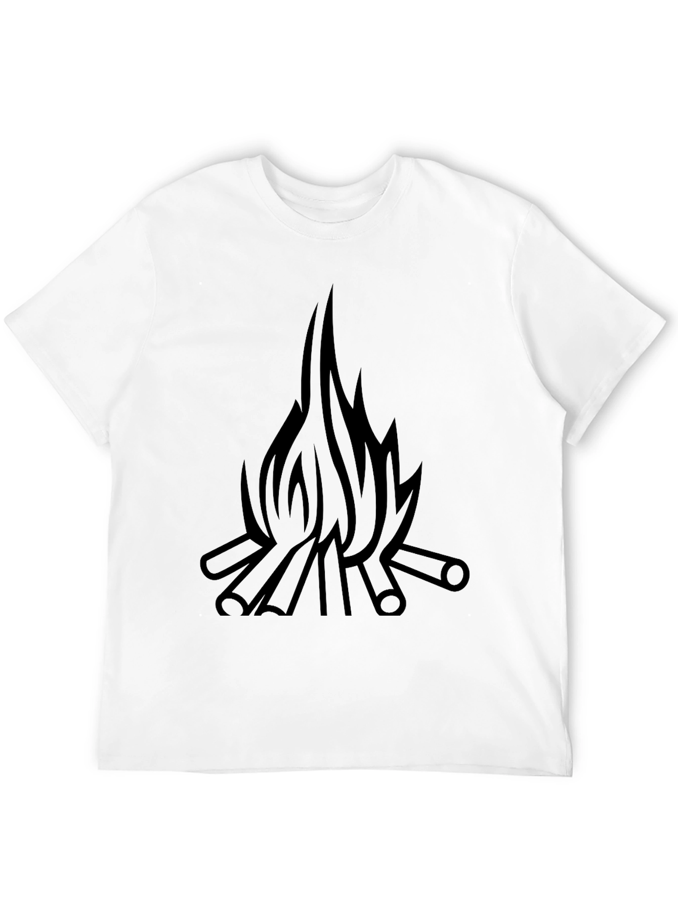 Campfire Graphic T-Shirt - Black Cotton Tee