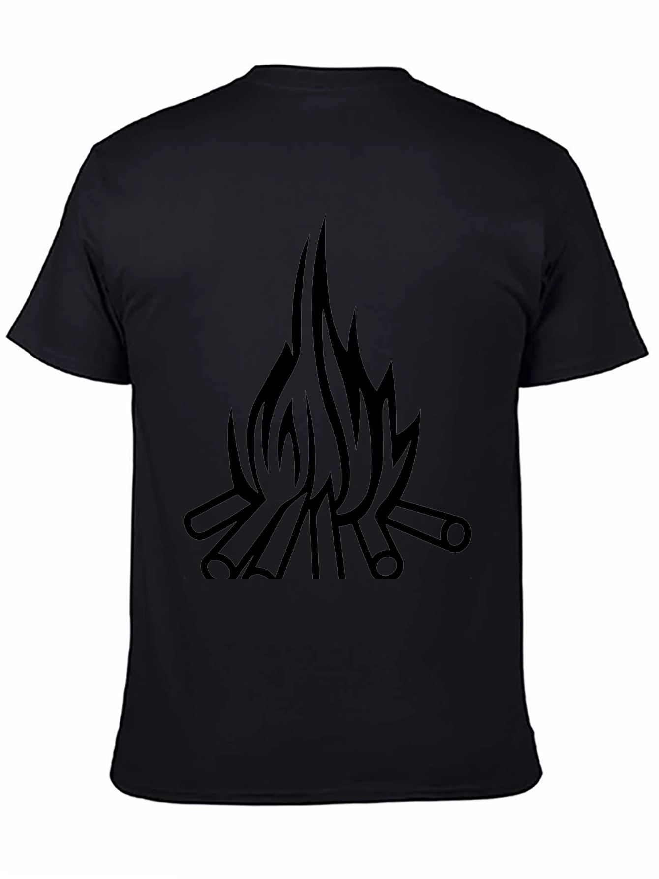 Campfire Graphic T-Shirt - Black Cotton Tee