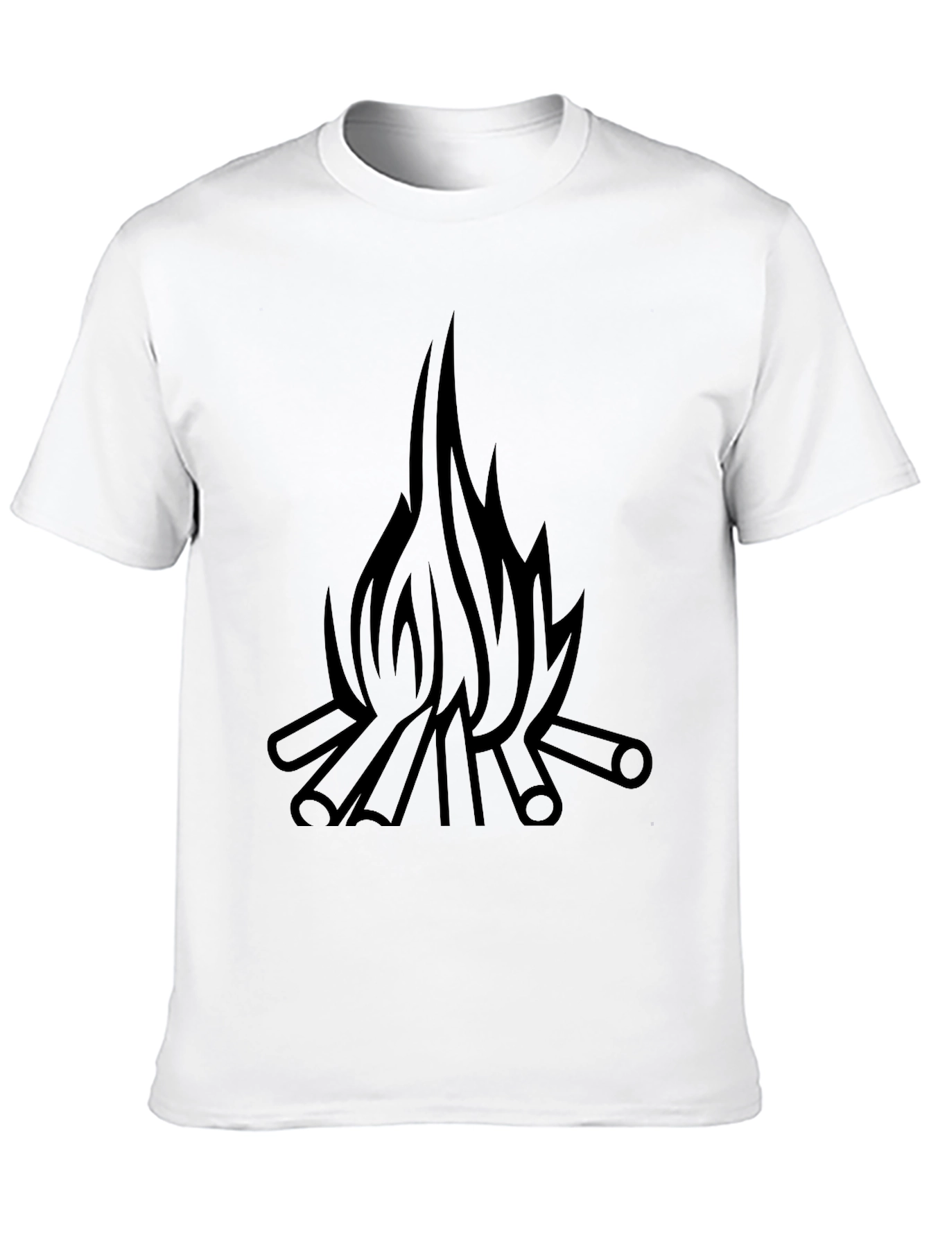Campfire Graphic T-Shirt - Black Cotton Tee