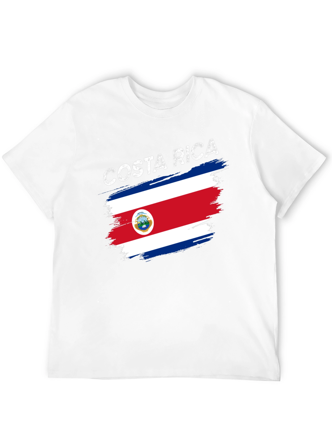 Costa Rica Flag Graphic Tee - Black T-Shirt