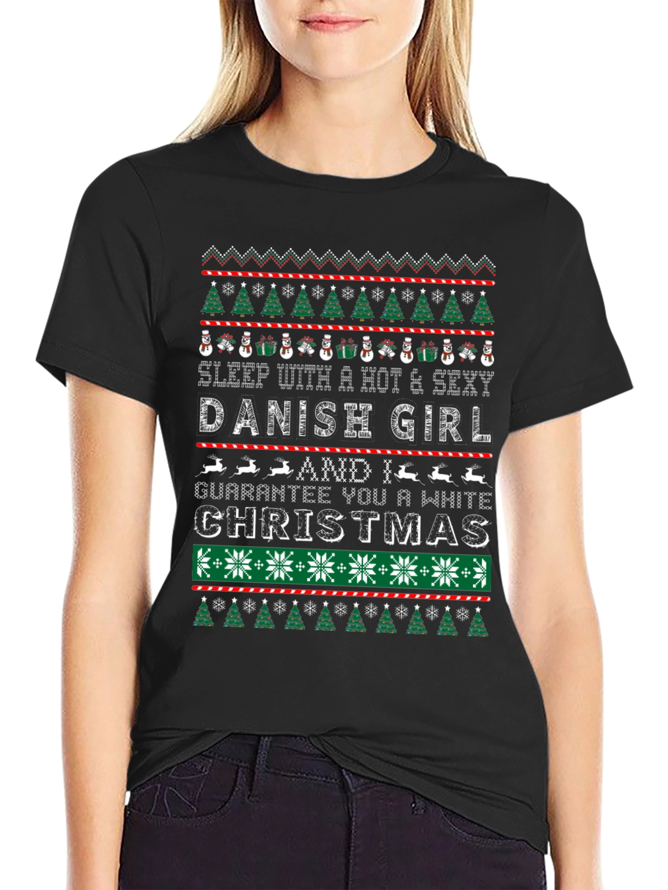 Hot Danish Girl Christmas Sweater T-Shirt