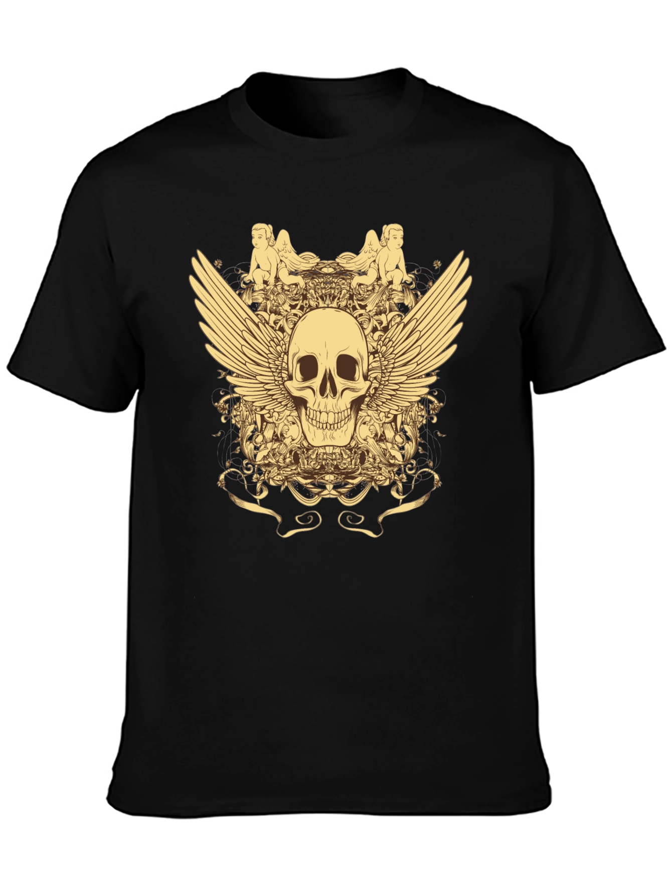 Skull & Wings Graphic T-Shirt - Black