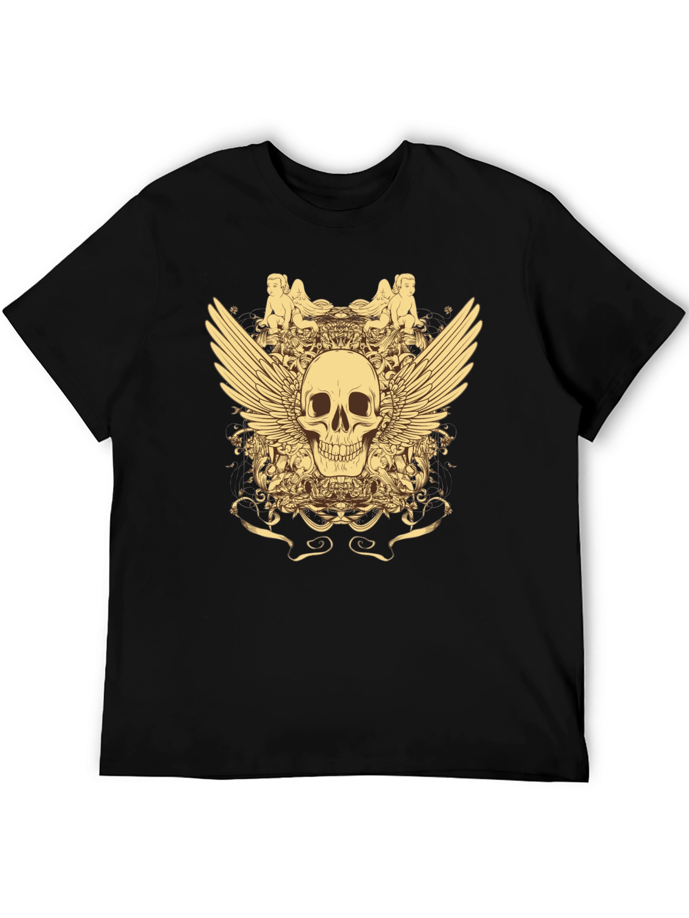 Skull & Wings Graphic T-Shirt - Black