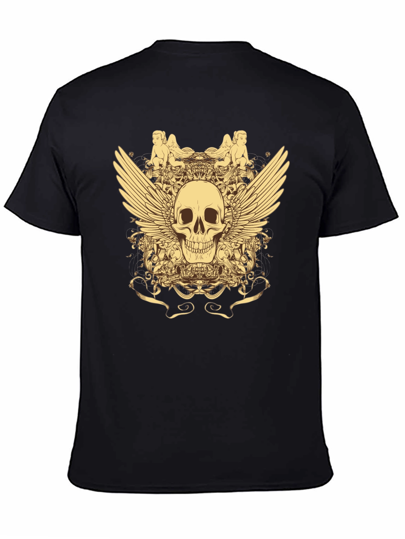 Skull & Wings Graphic T-Shirt - Black