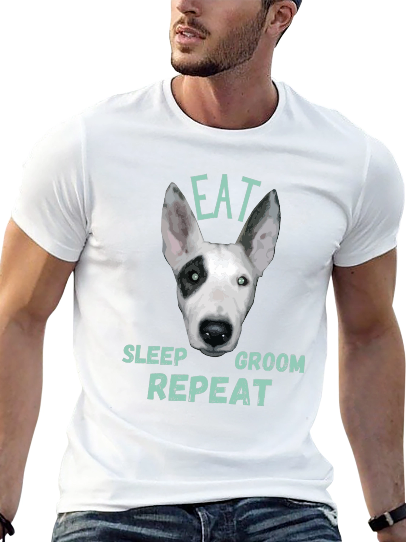 Eat Sleep Groom Repeat Dog T-Shirt
