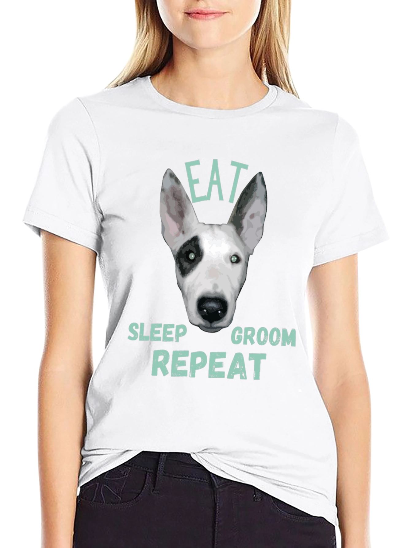 Eat Sleep Groom Repeat Dog T-Shirt