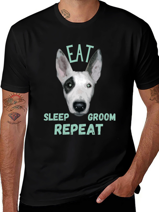 Eat Sleep Groom Repeat Dog T-Shirt