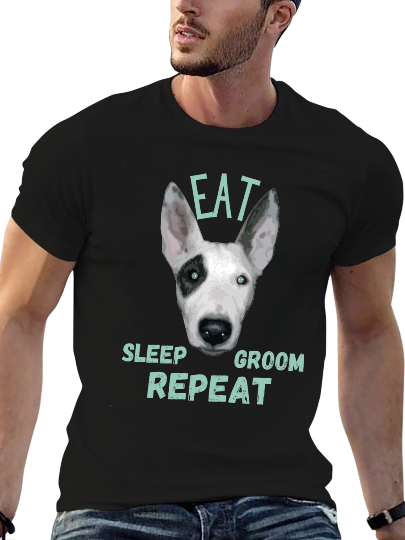 Eat Sleep Groom Repeat Dog T-Shirt
