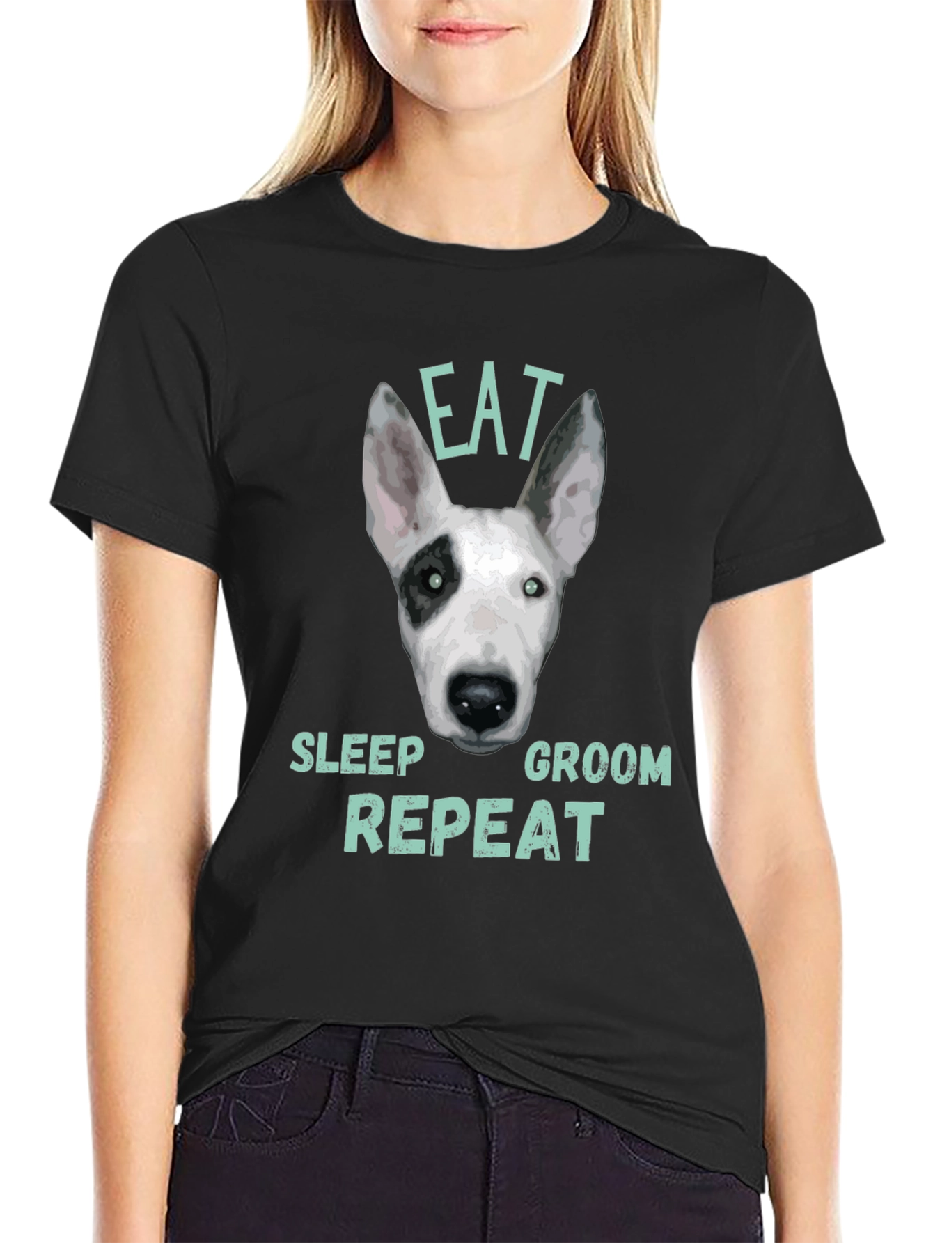 Eat Sleep Groom Repeat Dog T-Shirt