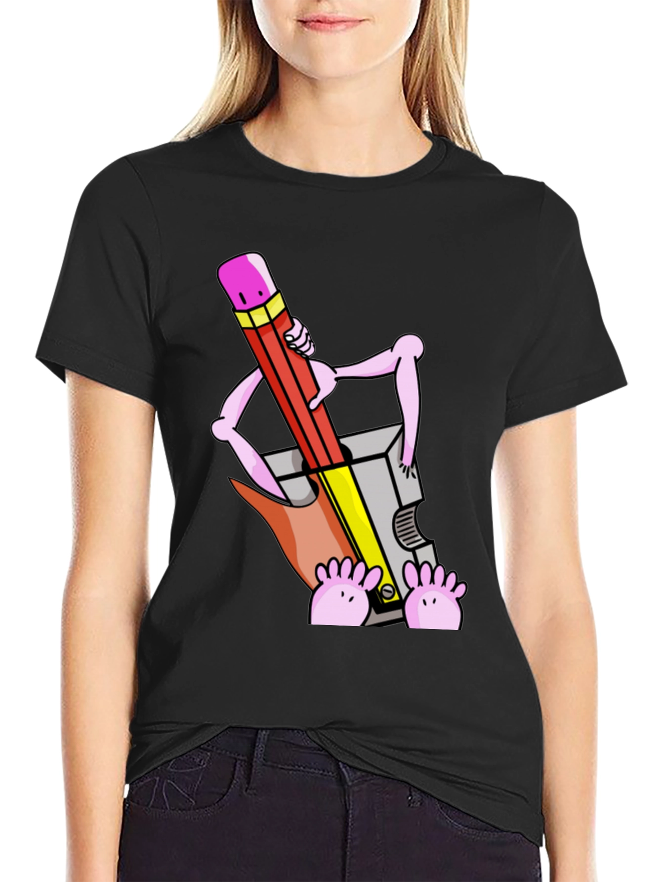 Funny Cartoon Pencil Sharpener T-Shirt
