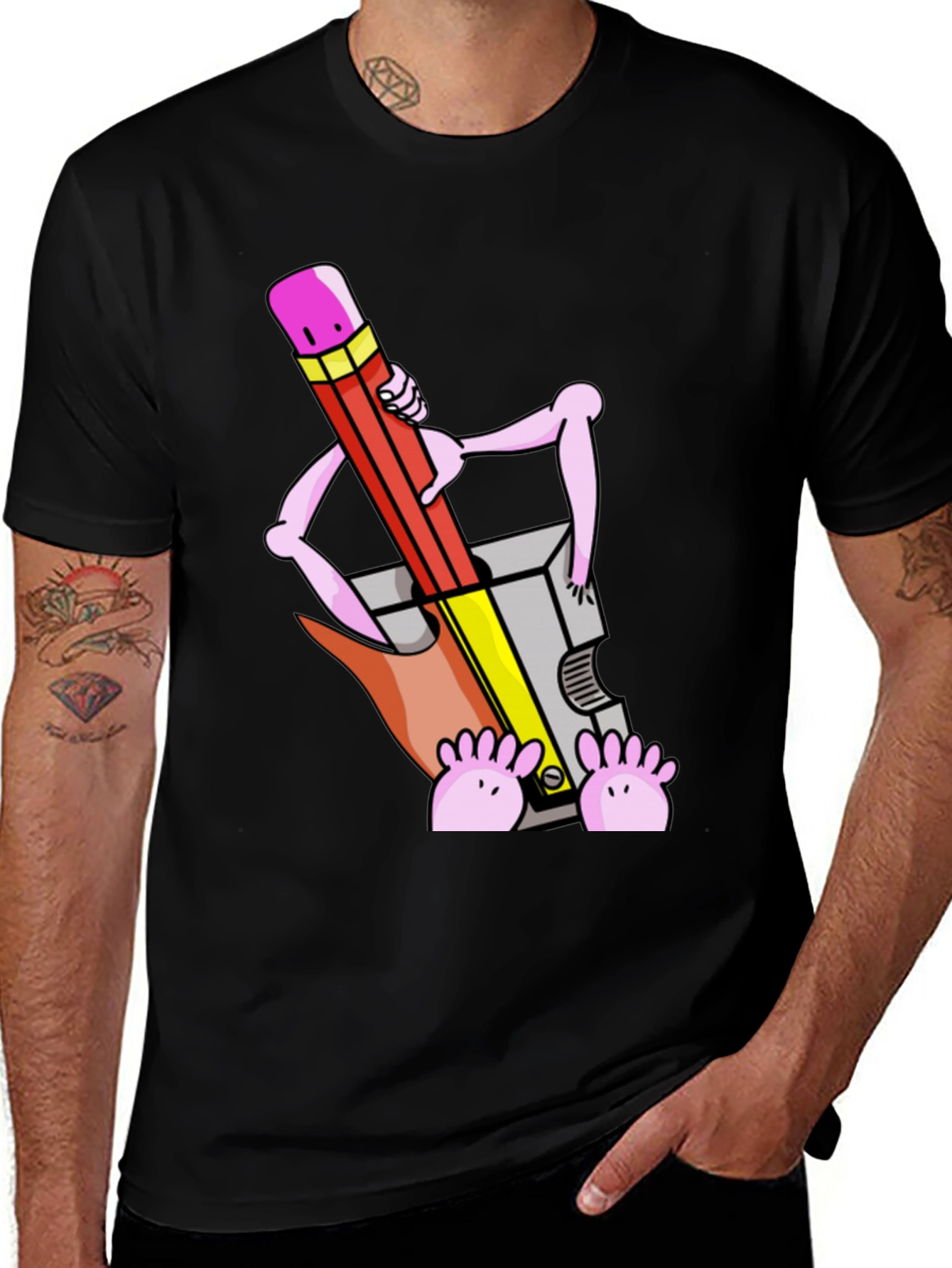Funny Cartoon Pencil Sharpener T-Shirt