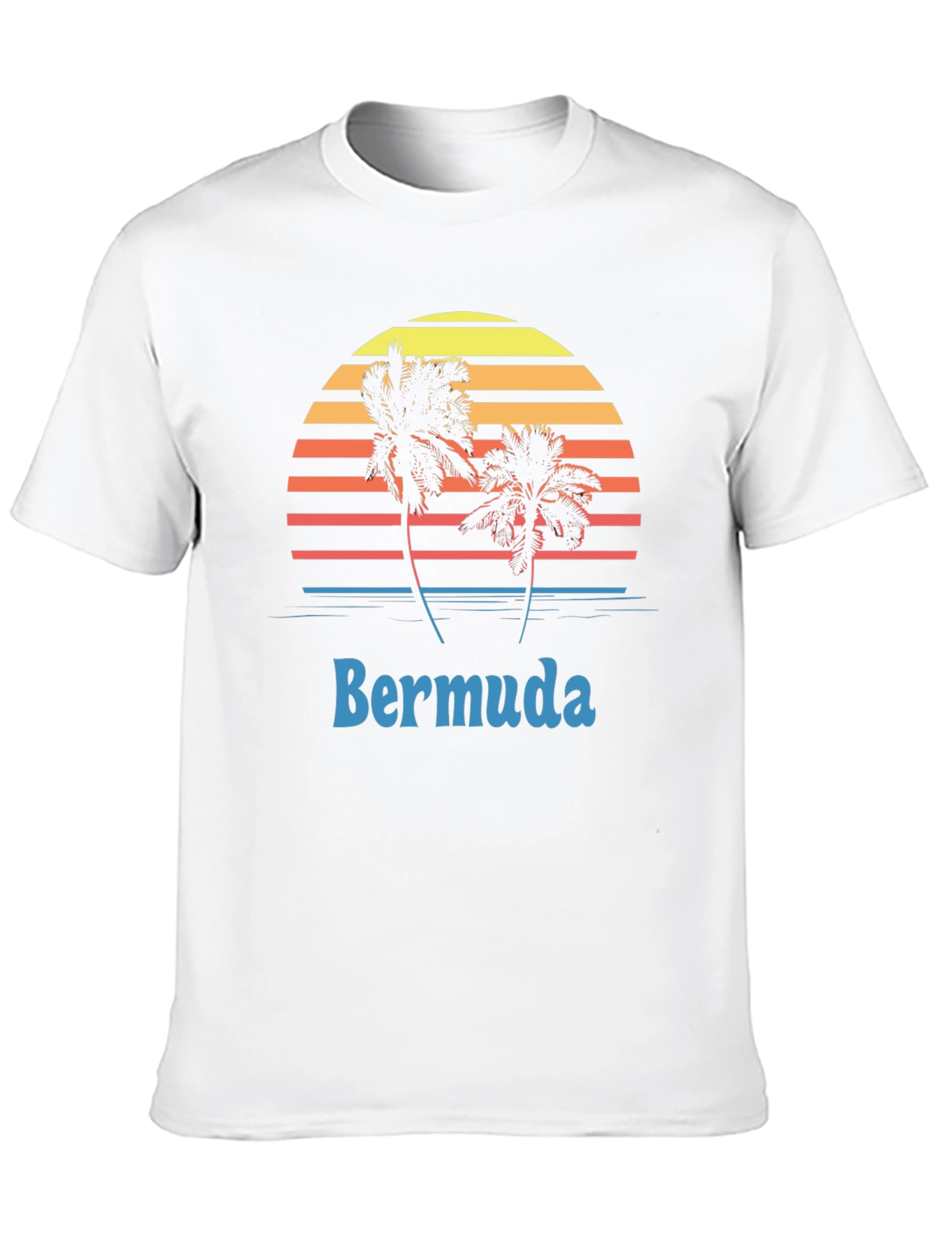 Bermuda Sunset Palm Tree Graphic T-Shirt