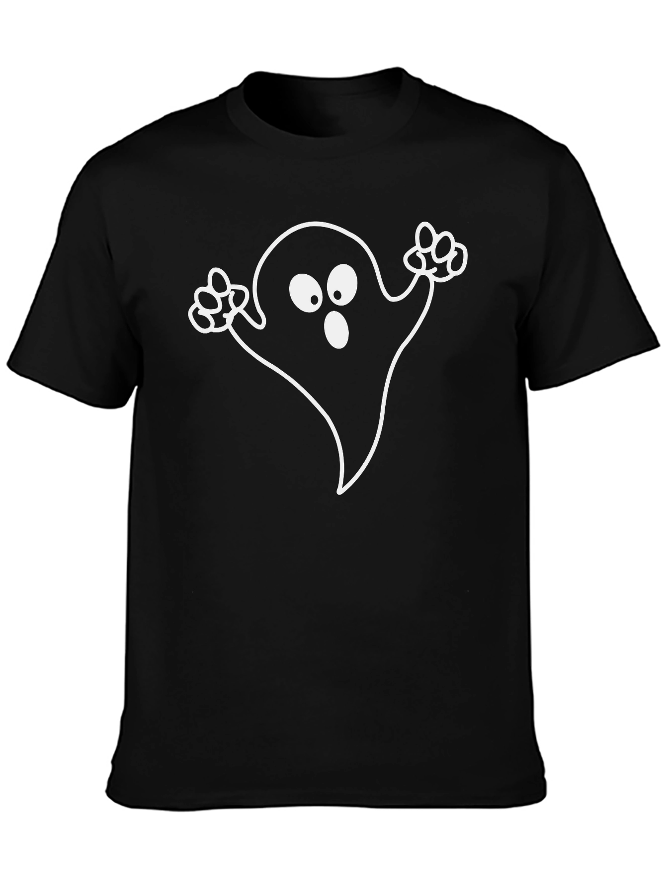 Ghost Graphic Black T-Shirt - Spooky Season Style