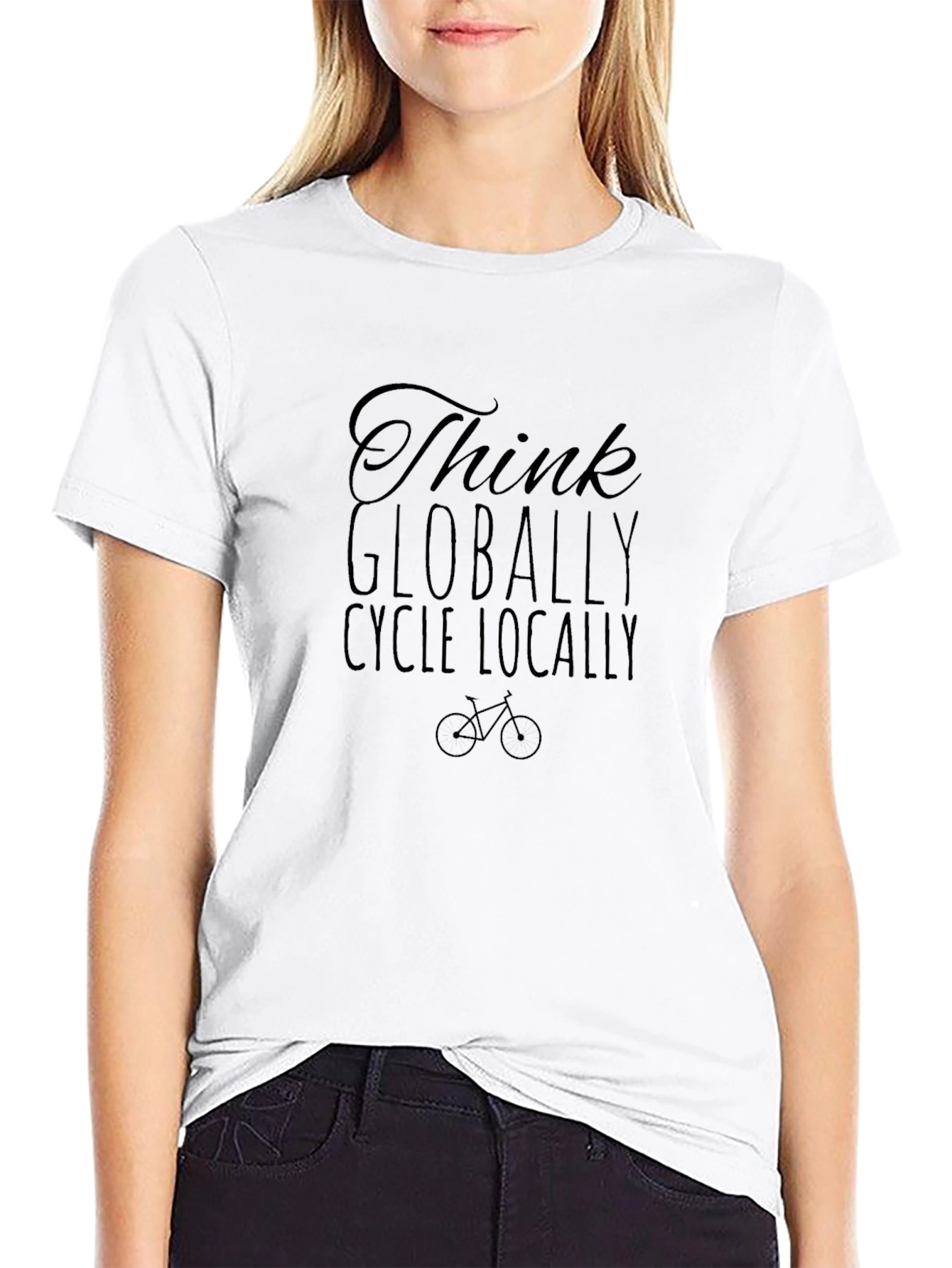 Think Globally Cycle Locally Black Tee