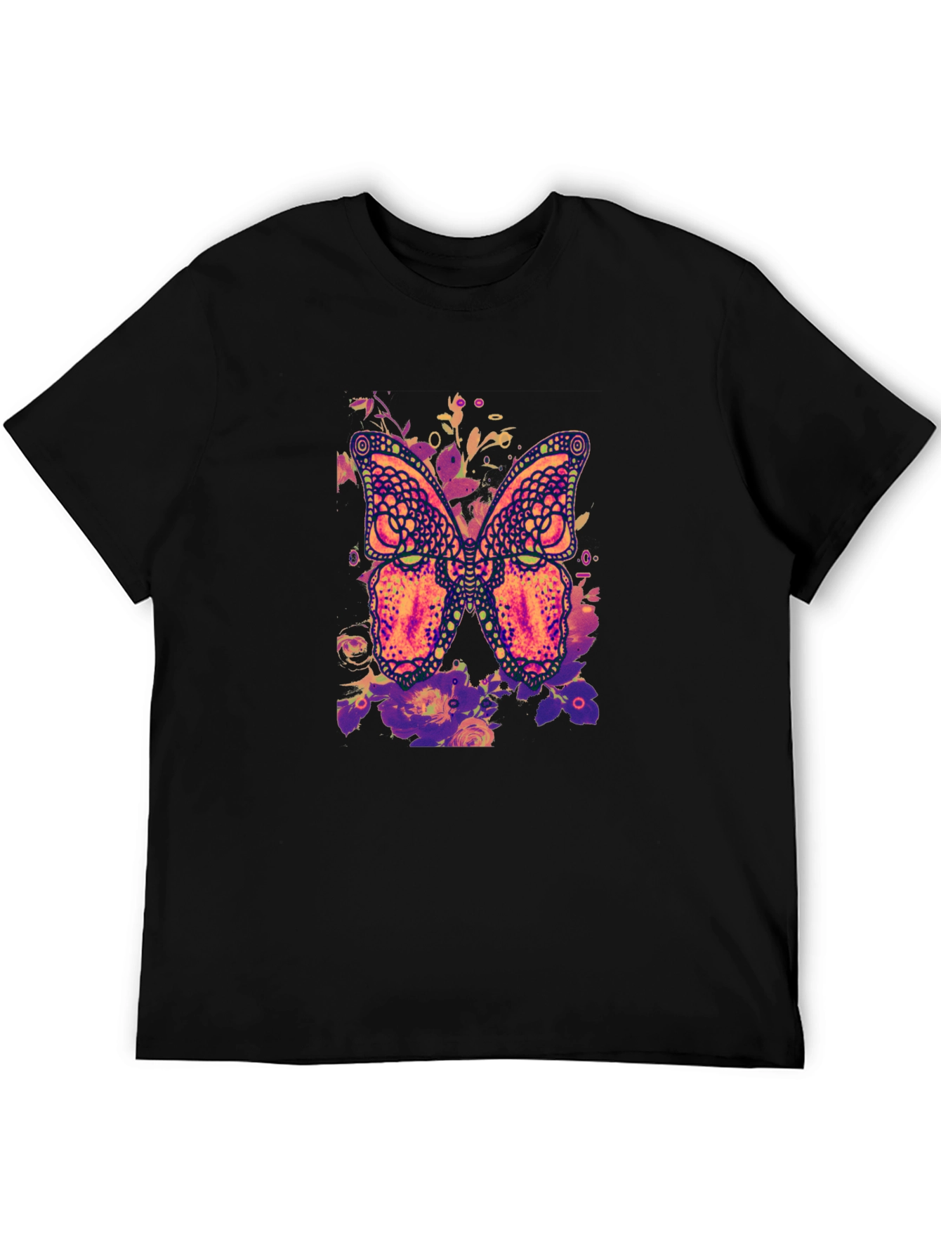 Butterfly Floral Graphic Print T-Shirt