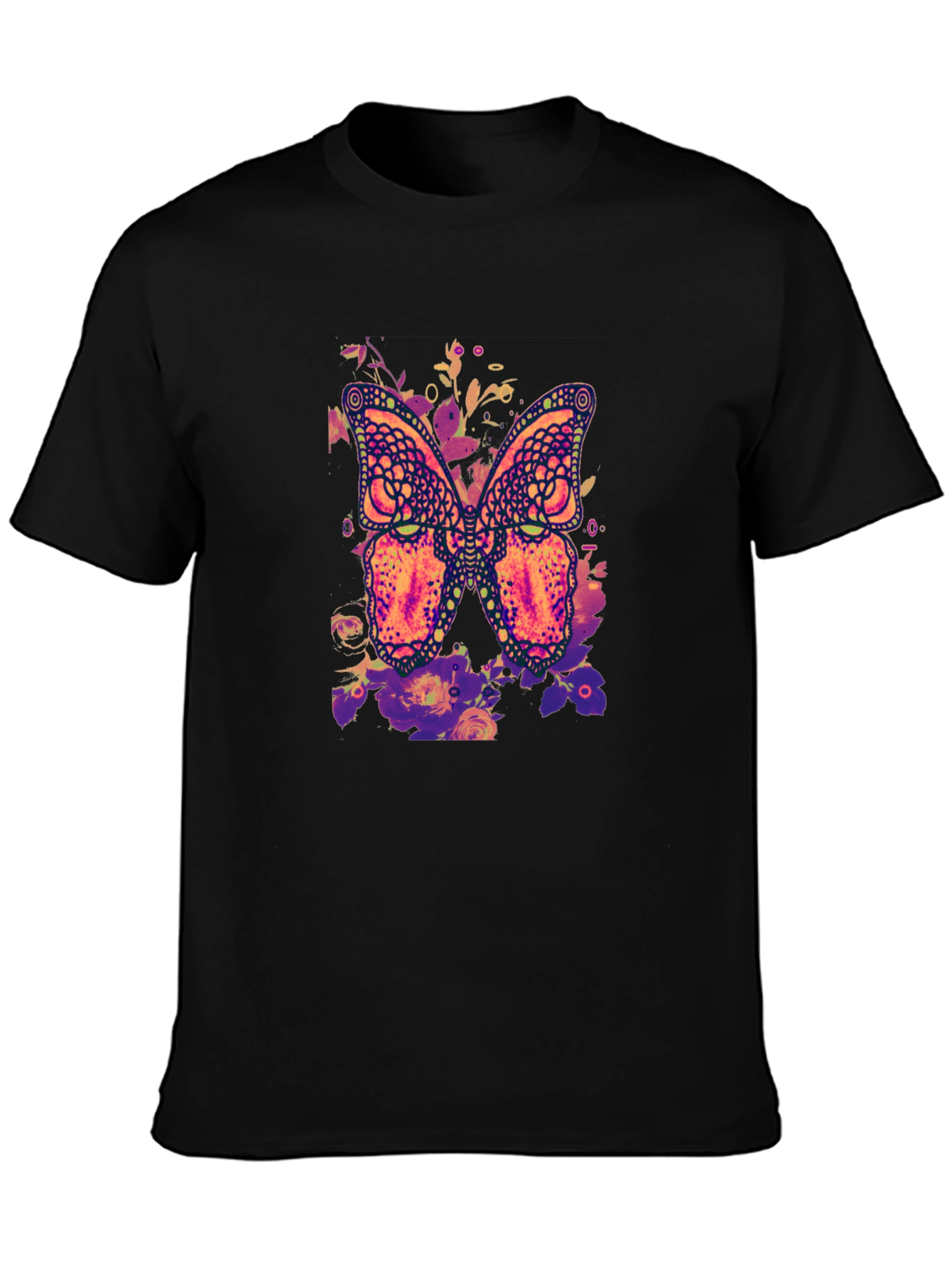 Butterfly Floral Graphic Print T-Shirt
