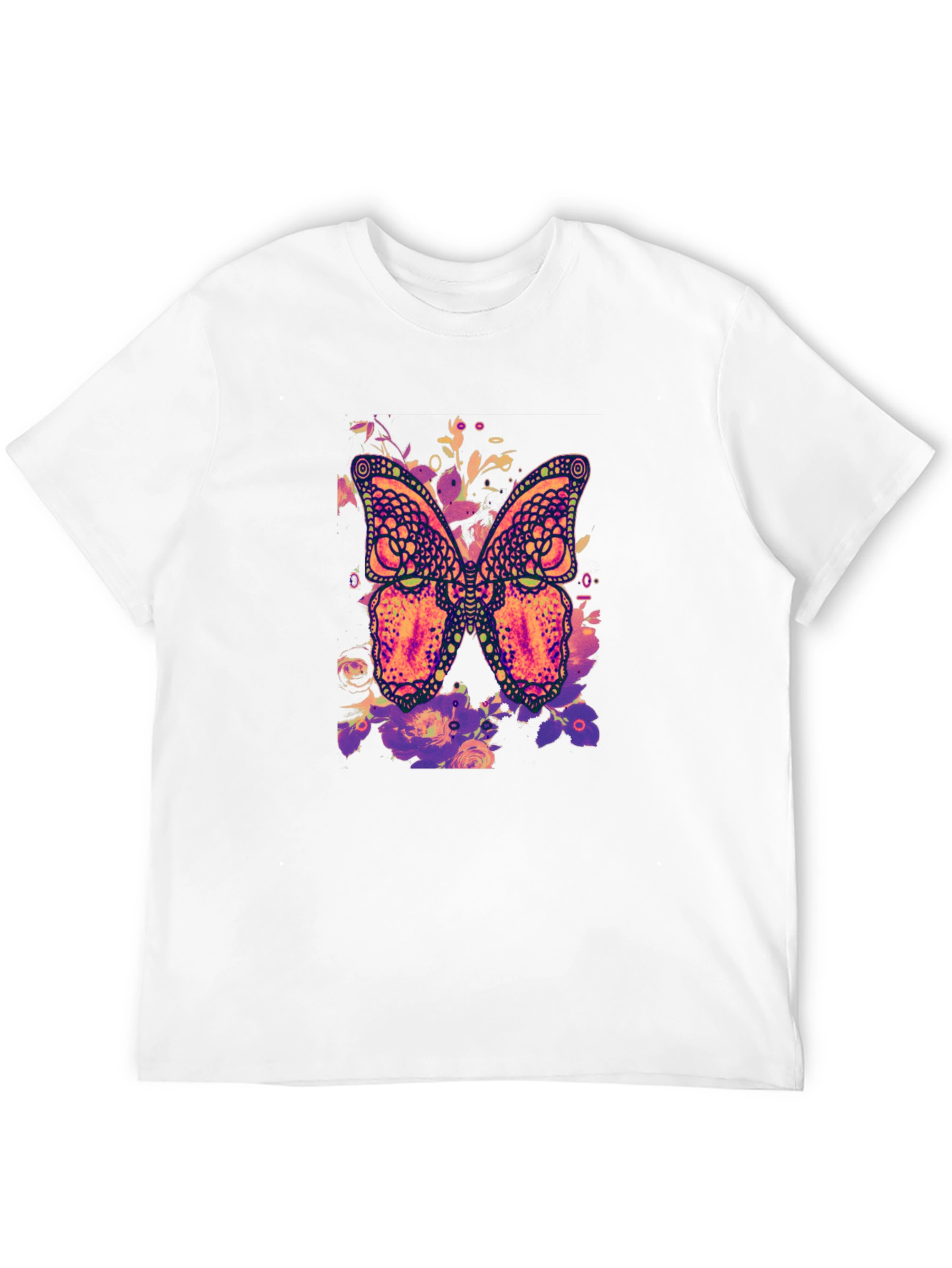 Butterfly Floral Graphic Print T-Shirt