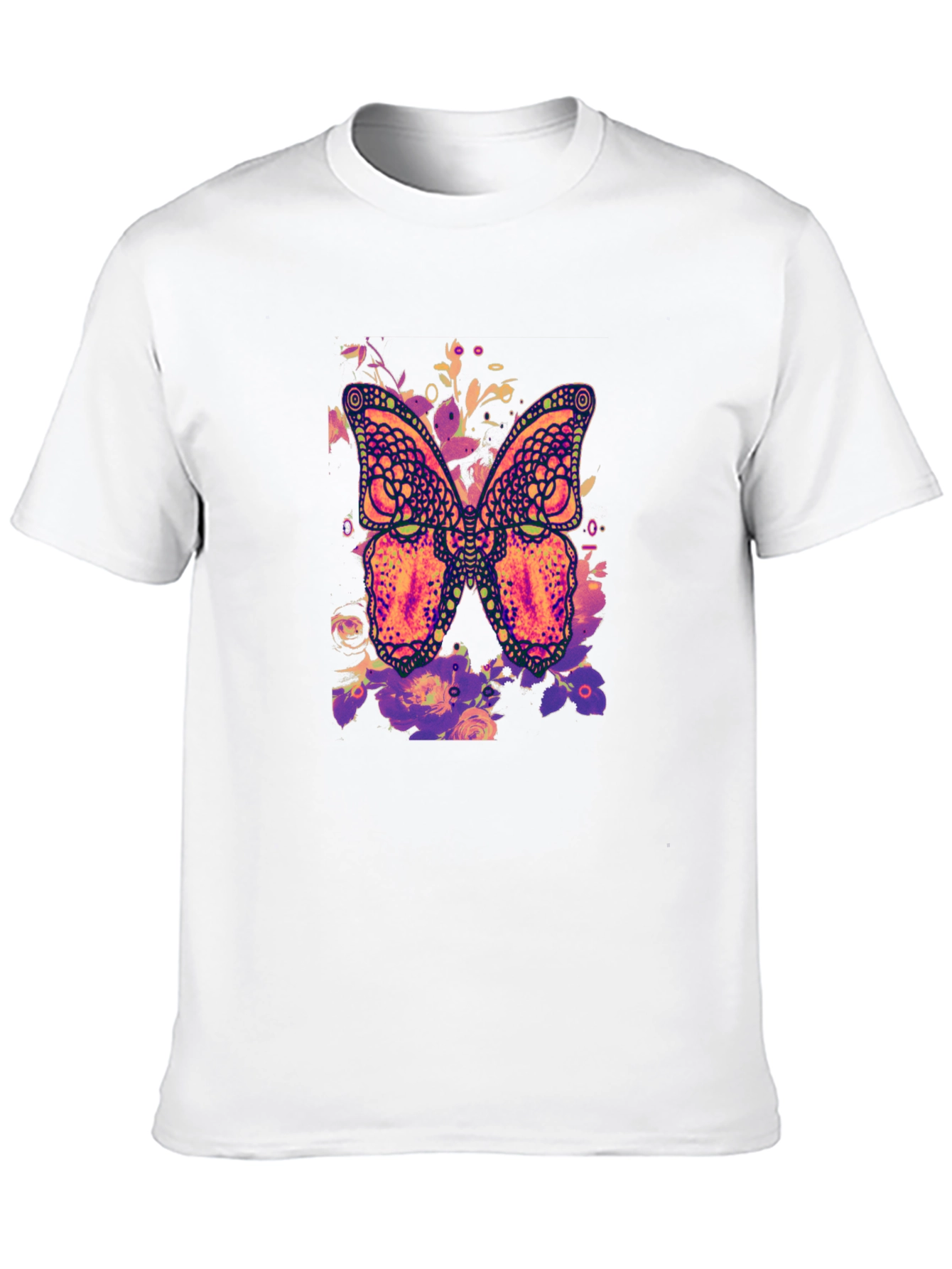 Butterfly Floral Graphic Print T-Shirt