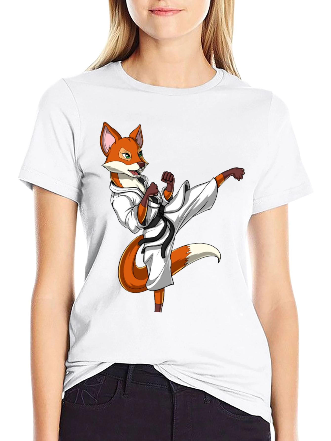 Martial Arts Fox Graphic T-Shirt