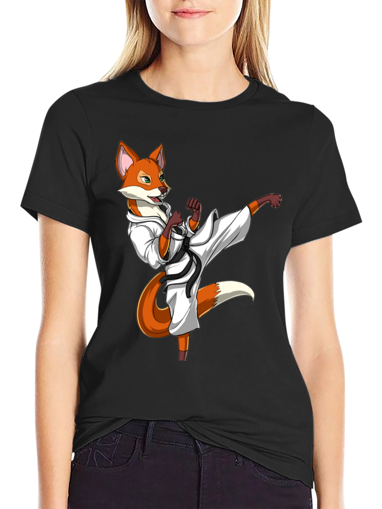 Martial Arts Fox Graphic T-Shirt