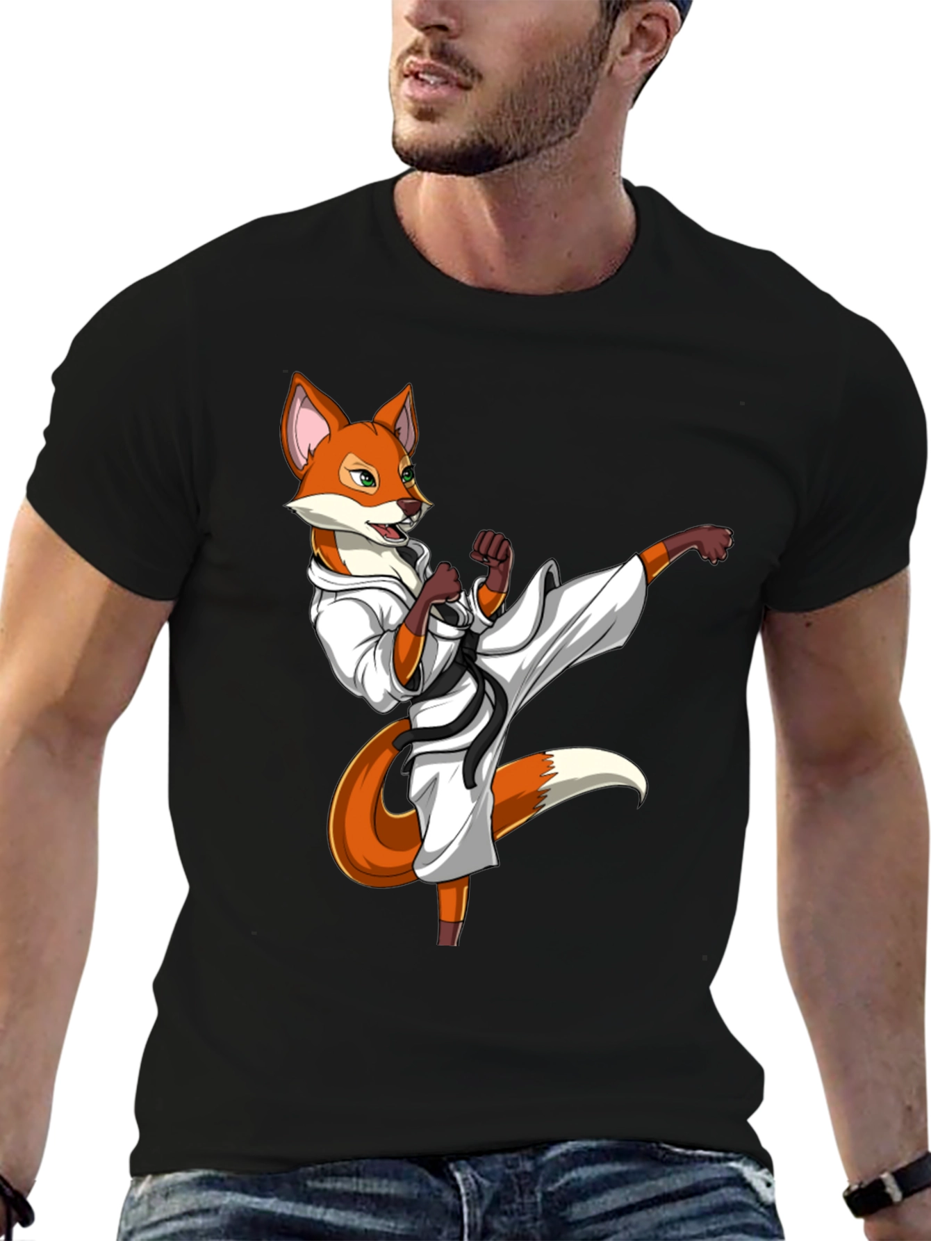 Martial Arts Fox Graphic T-Shirt