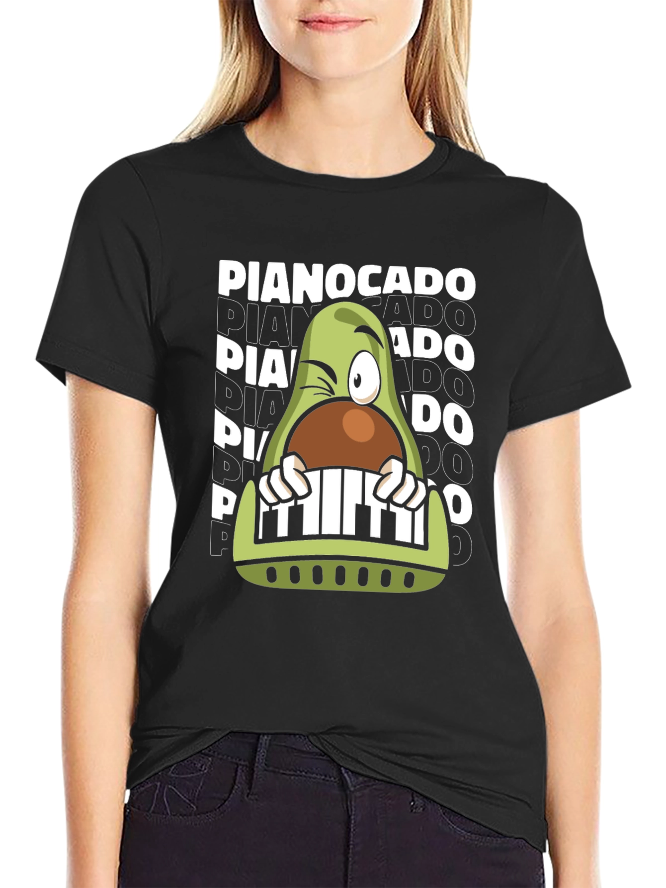 Pianocado Graphic T-Shirt - Music Lover Avocado Tee