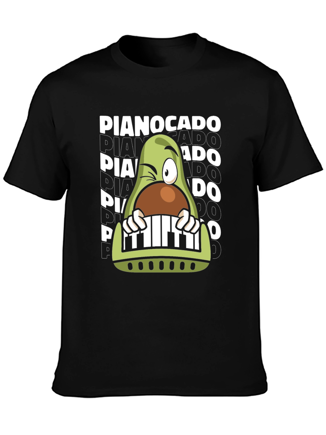 Pianocado Graphic T-Shirt - Music Lover Avocado Tee