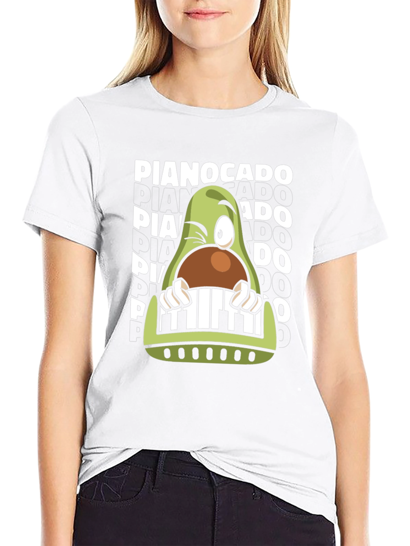 Pianocado Graphic T-Shirt - Music Lover Avocado Tee