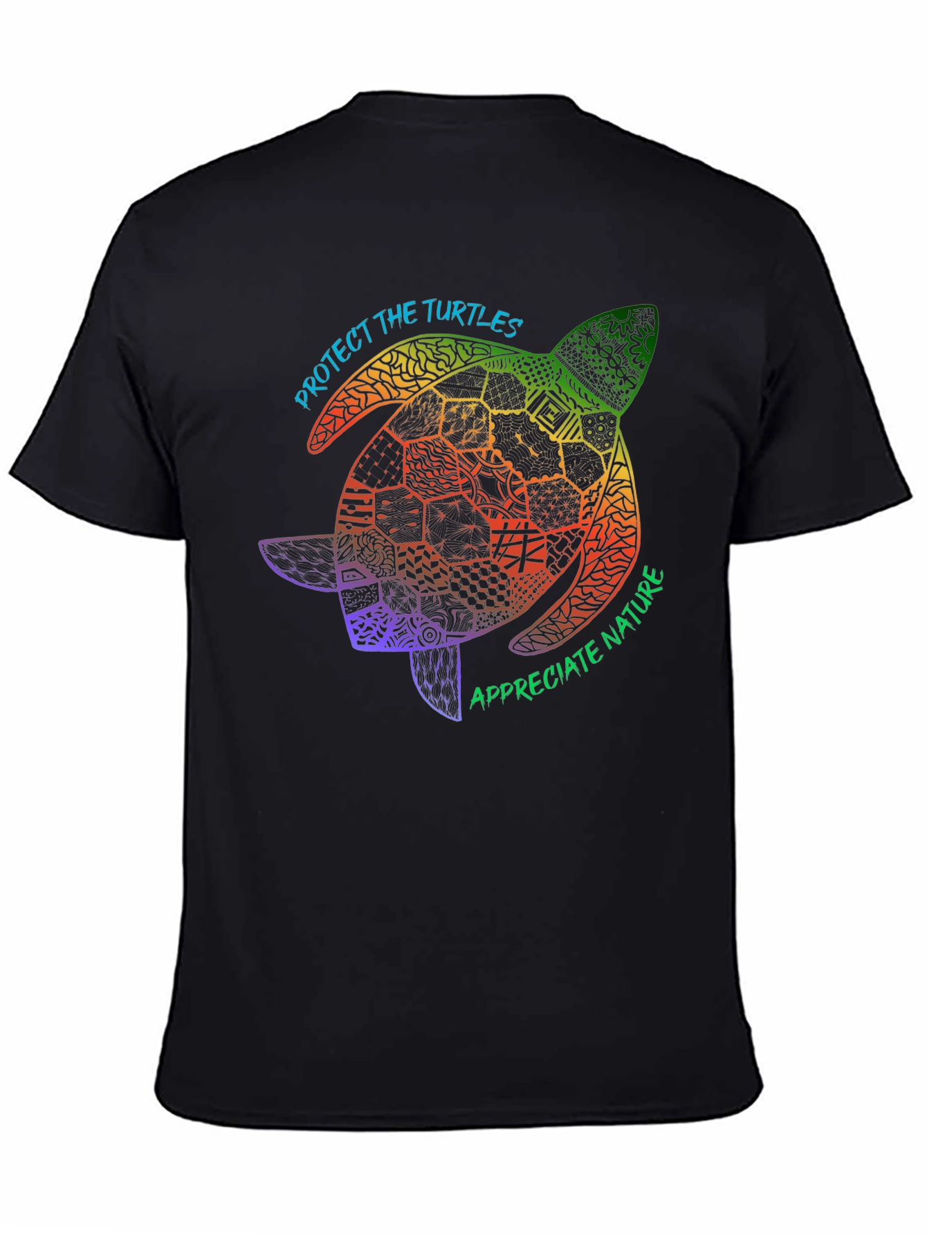 Protect Turtles Black Graphic Tee