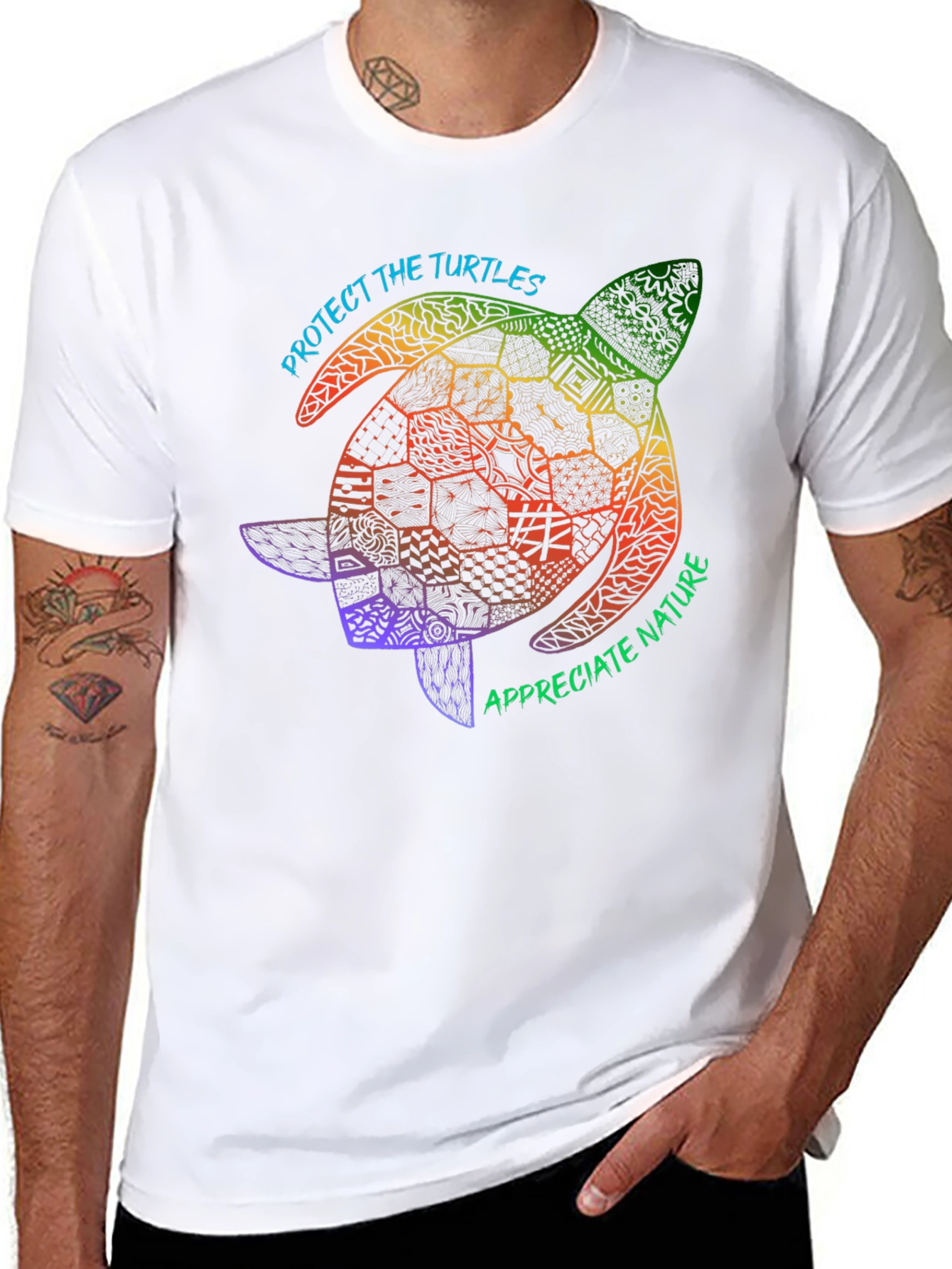 Protect Turtles Black Graphic Tee