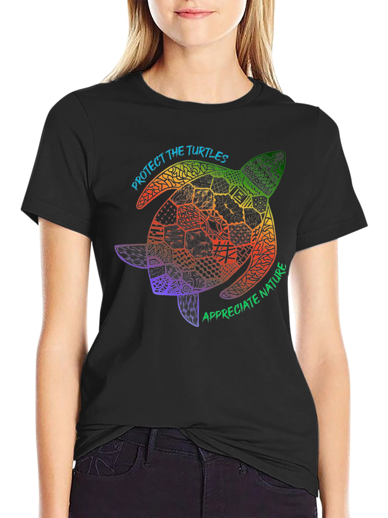 Protect Turtles Black Graphic Tee
