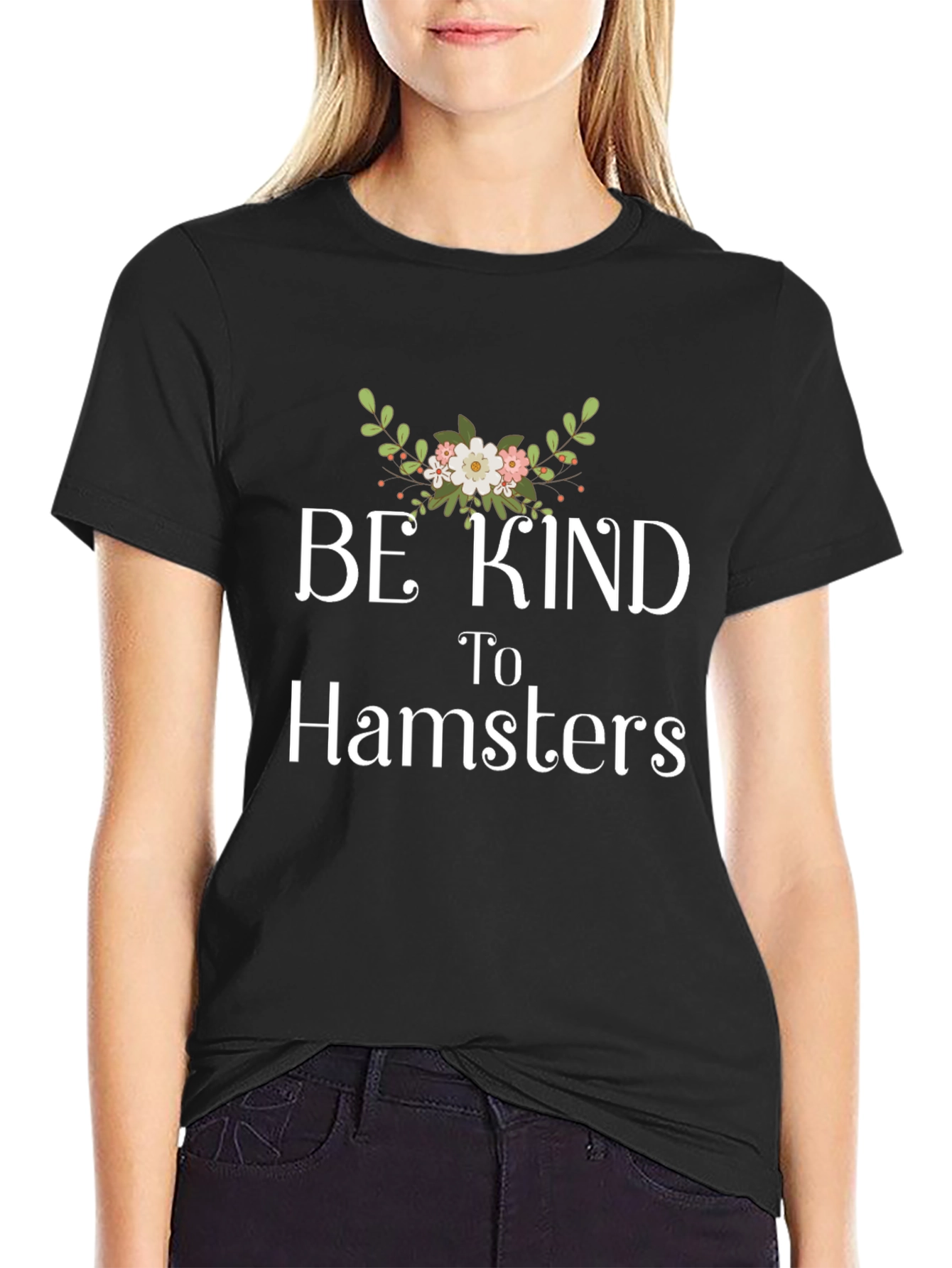 Be Kind to Hamsters Graphic Tee -  Black T-Shirt