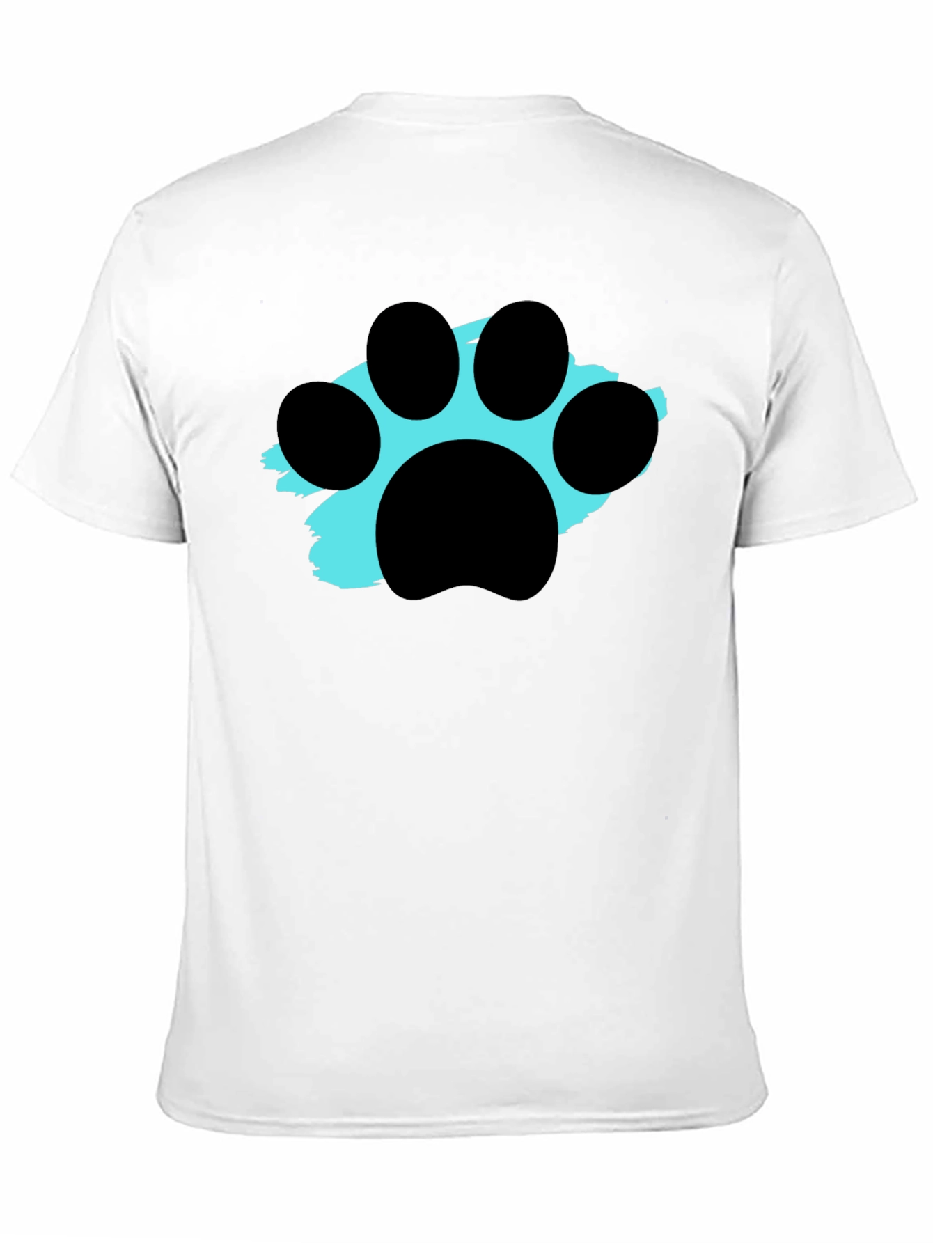 Paw Print Graphic Tee - Black Crewneck T-Shirt