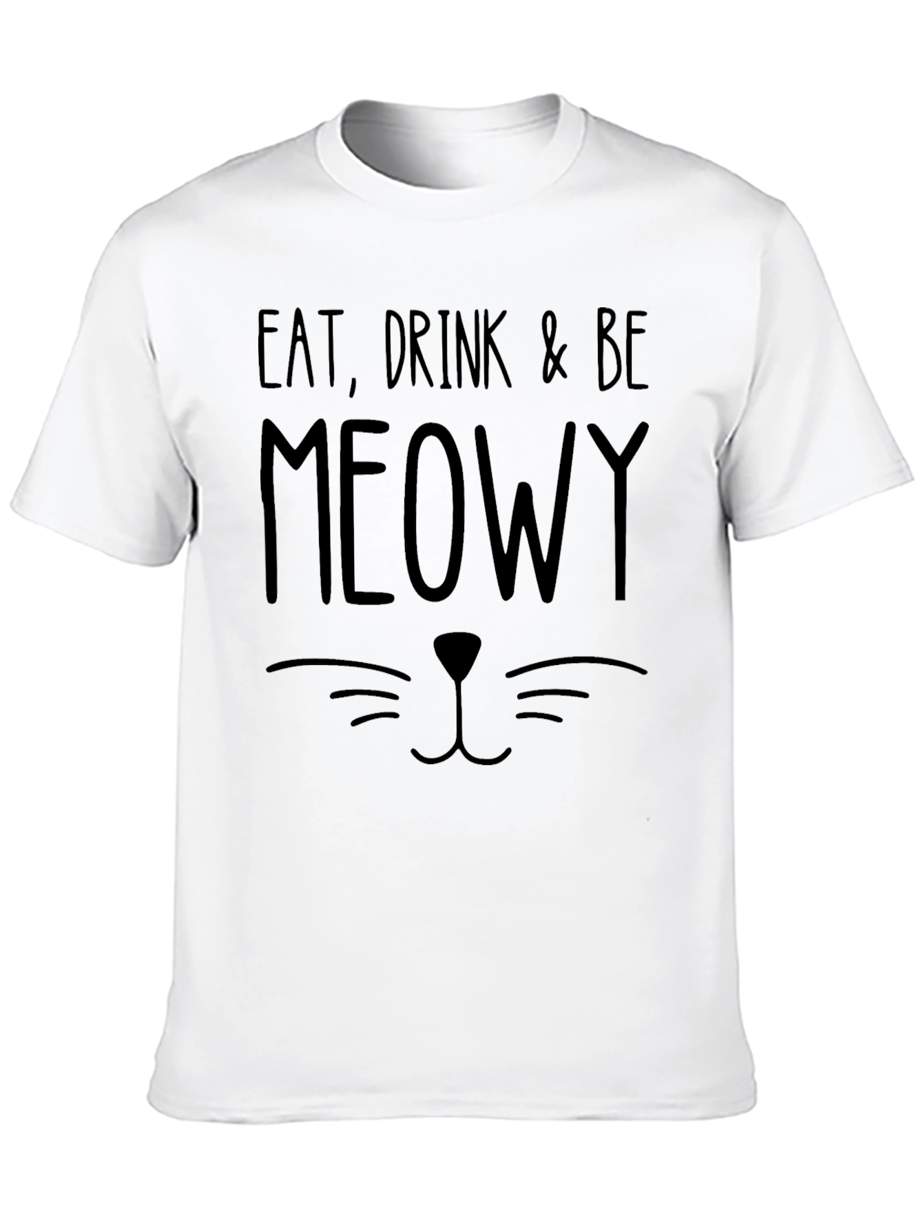 Eat Drink & Be Meowy Black Cat Graphic Tee