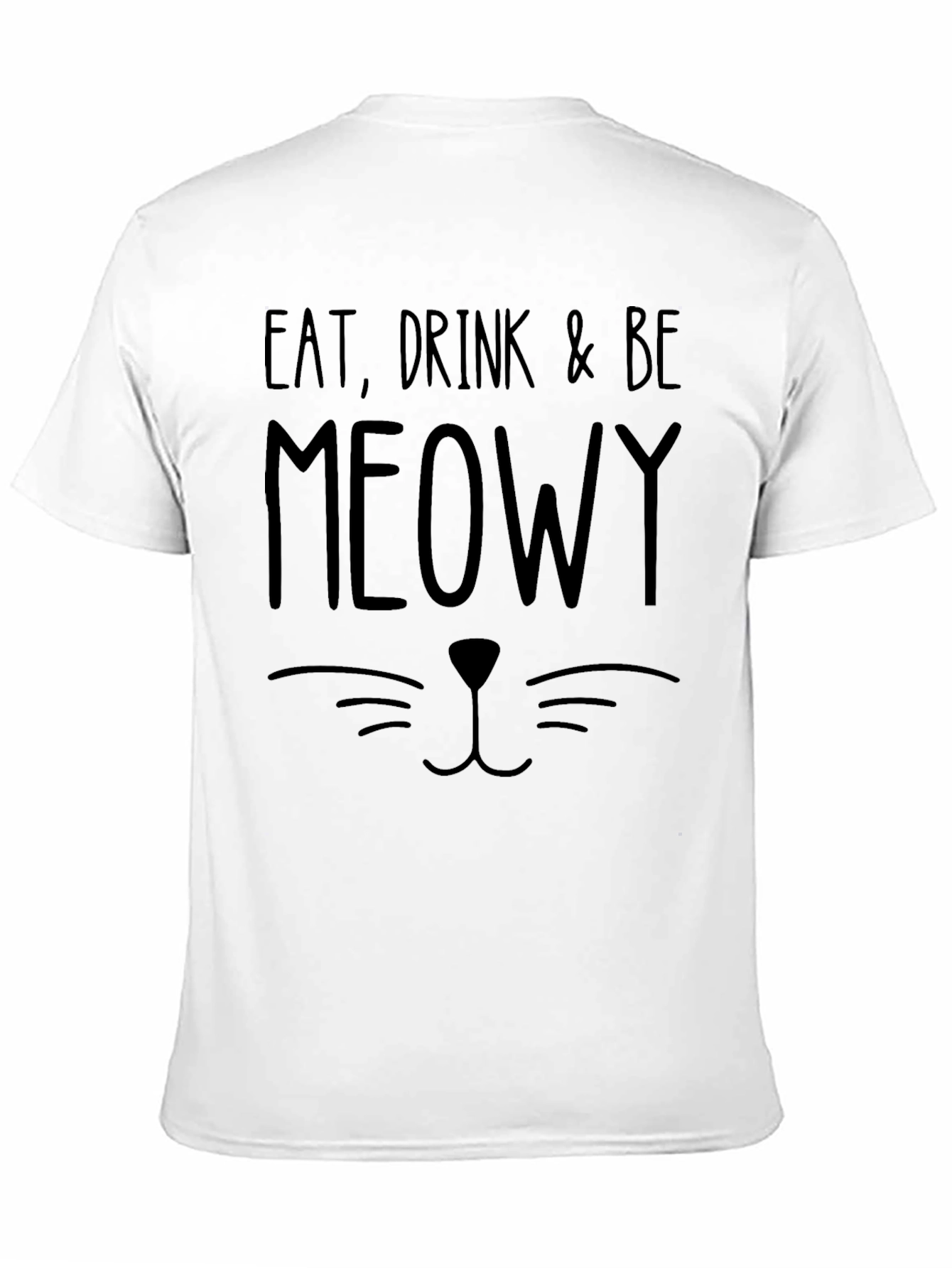 Eat Drink & Be Meowy Black Cat Graphic Tee