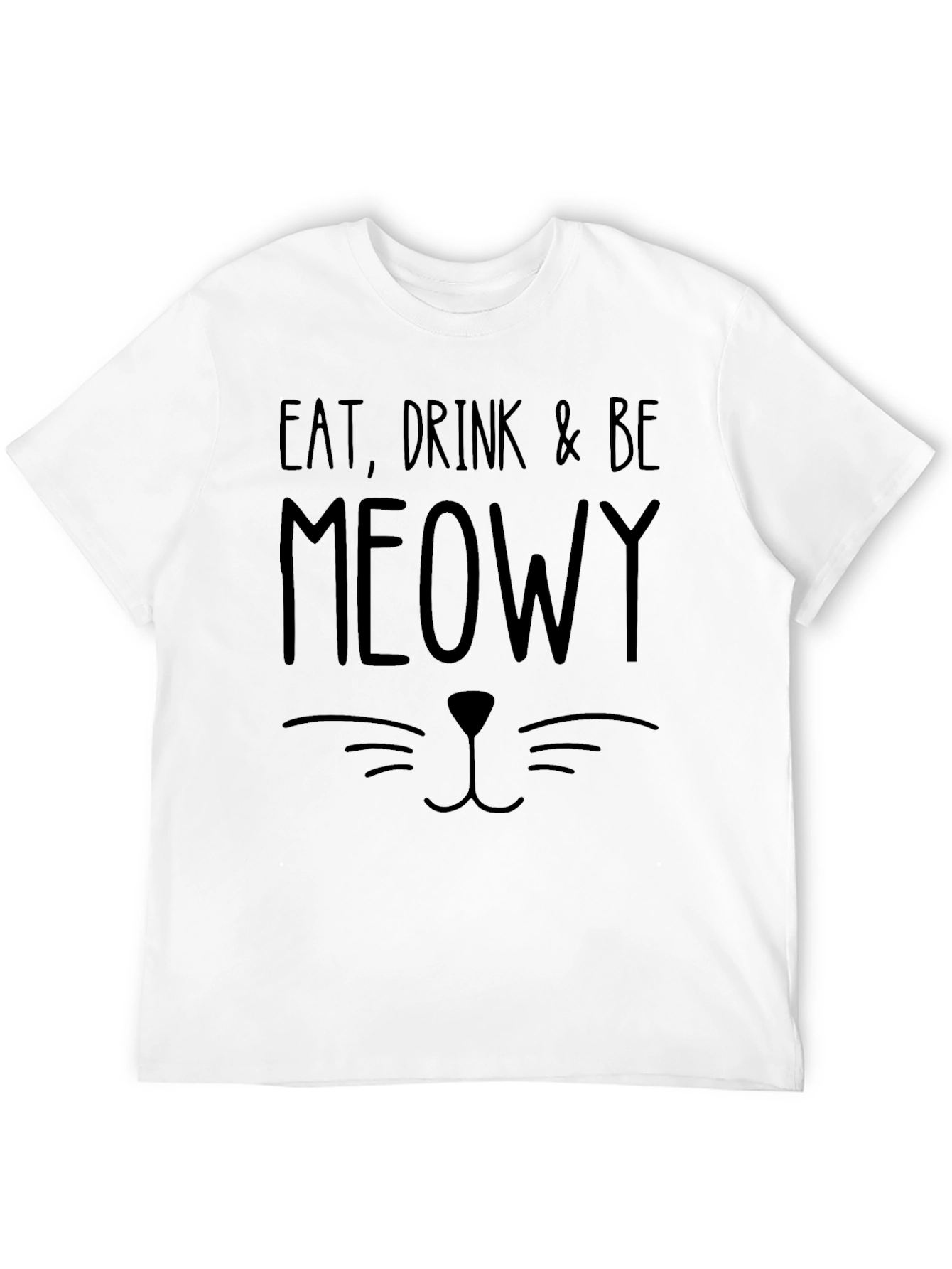 Eat Drink & Be Meowy Black Cat Graphic Tee
