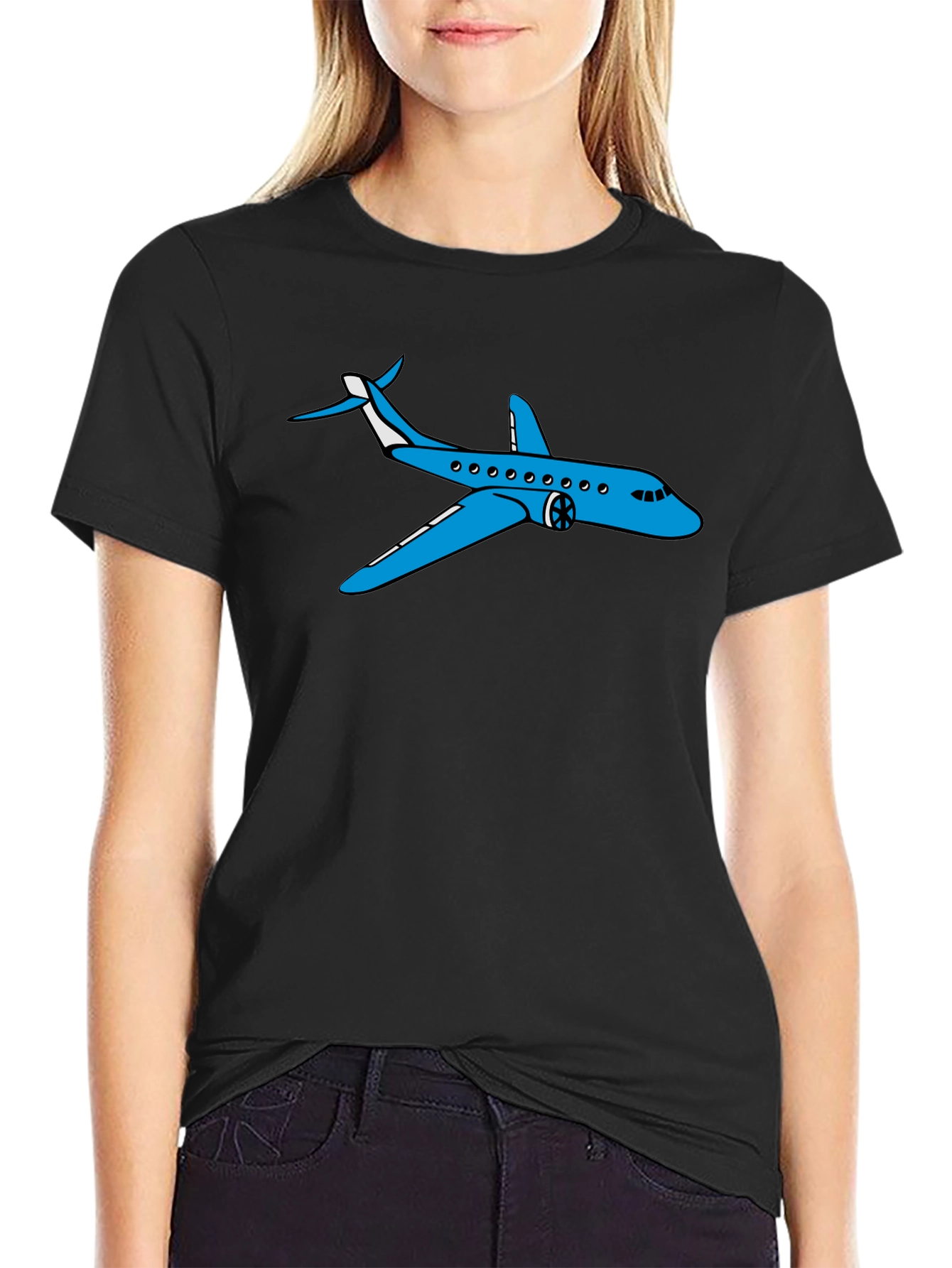 Airplane Graphic T-Shirt - Black