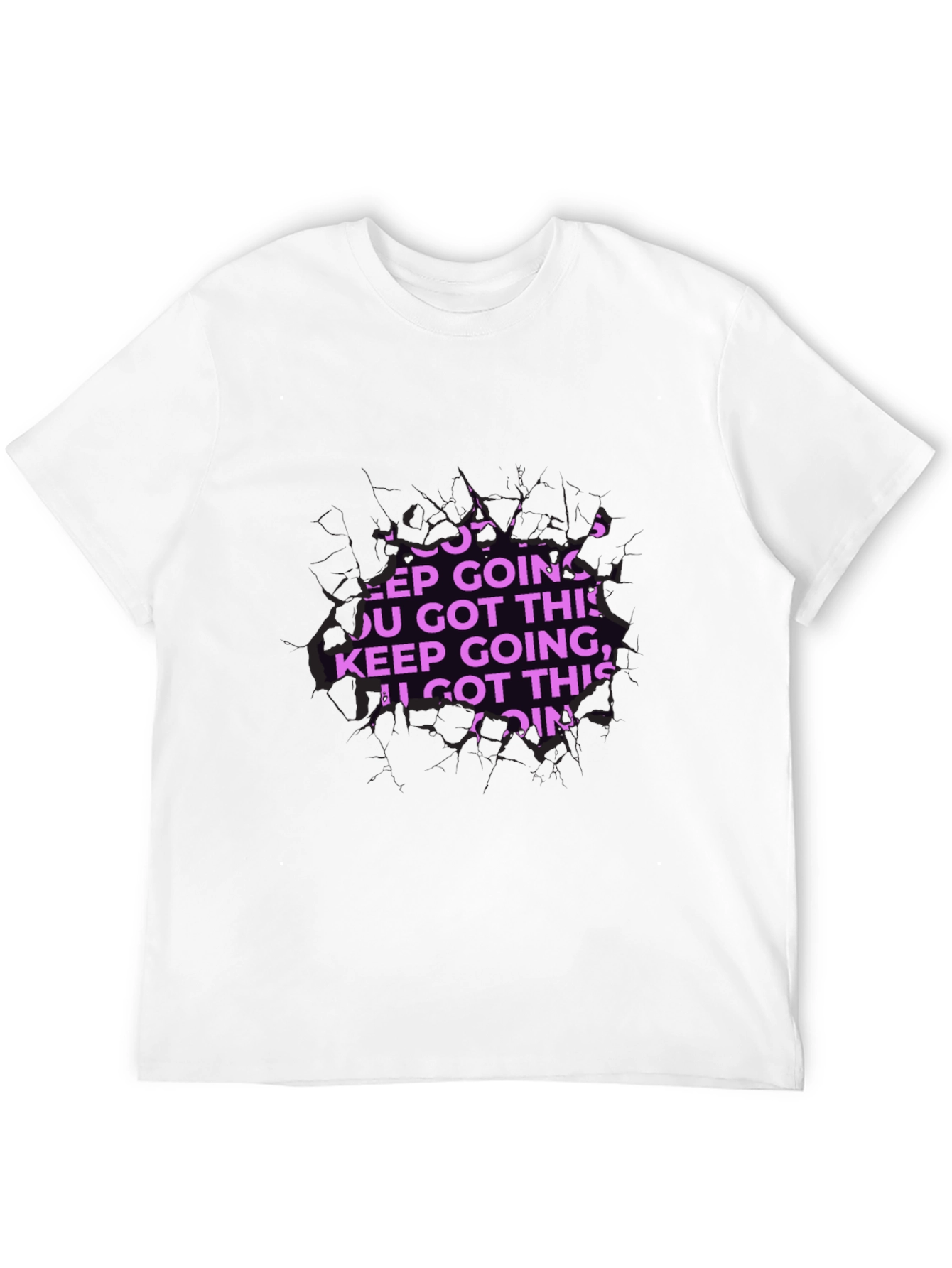 Motivational Keep Going Graphic Black T-Shirt