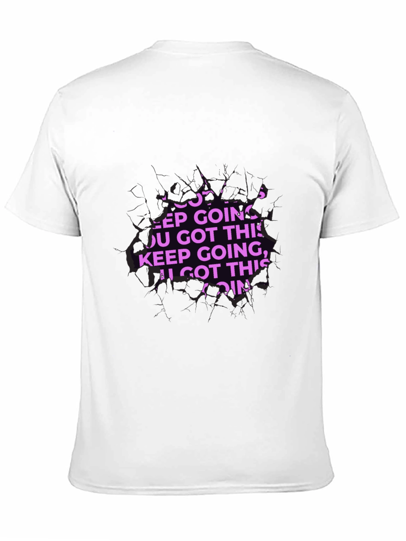 Motivational Keep Going Graphic Black T-Shirt