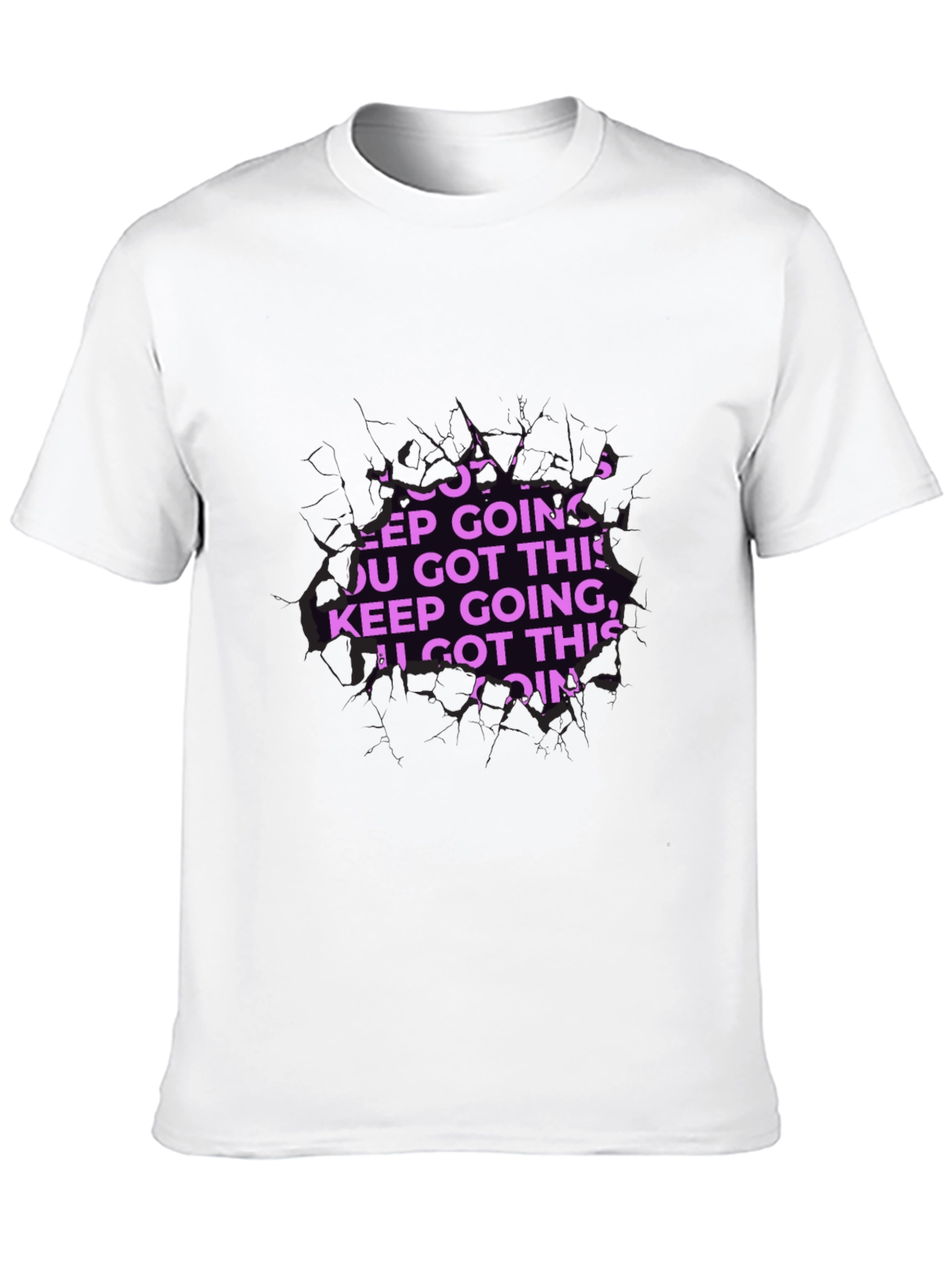 Motivational Keep Going Graphic Black T-Shirt