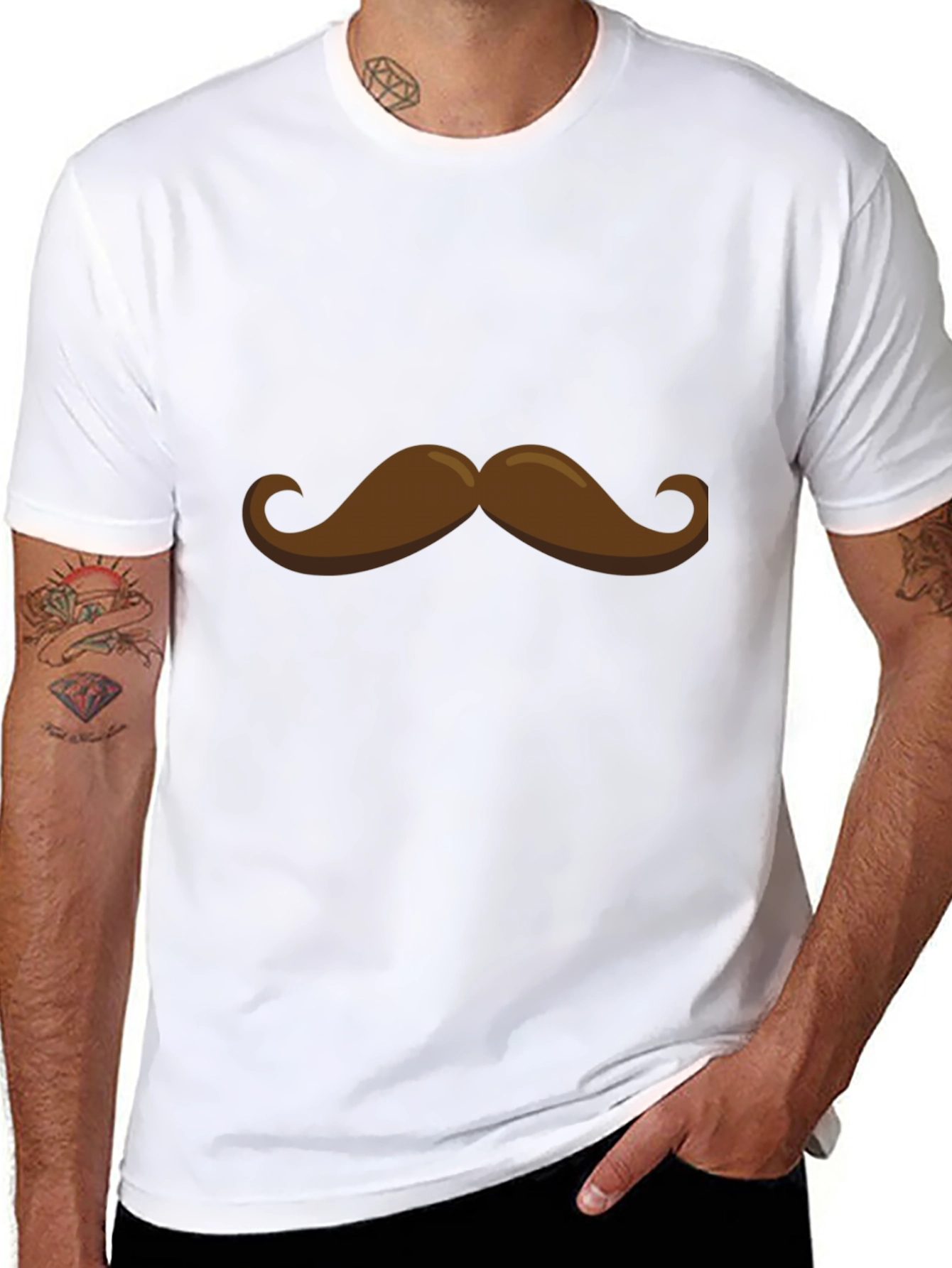 Mustache Graphic Tee - Funny Novelty Shirt