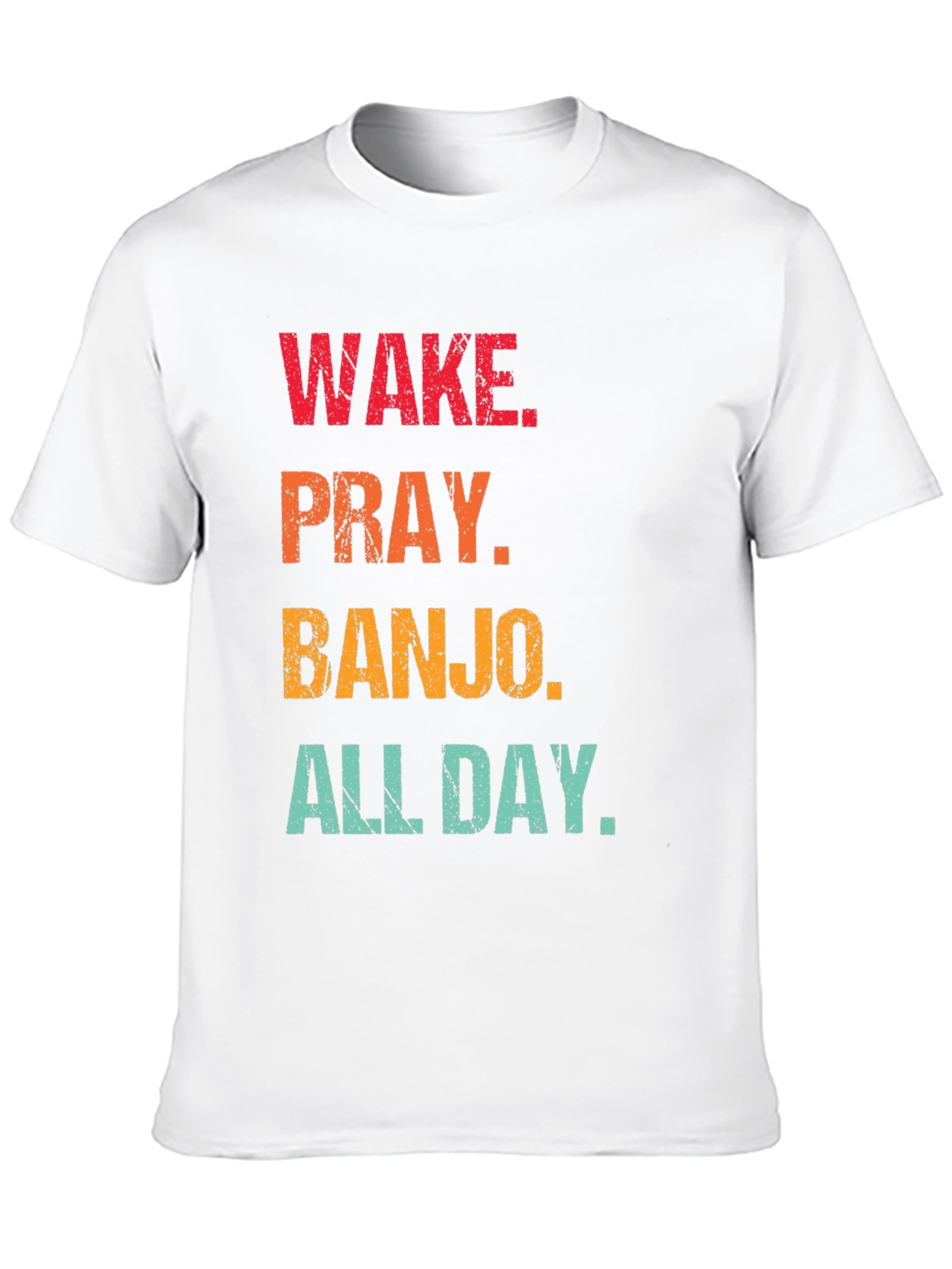 Wake Pray Banjo All Day Black T-Shirt